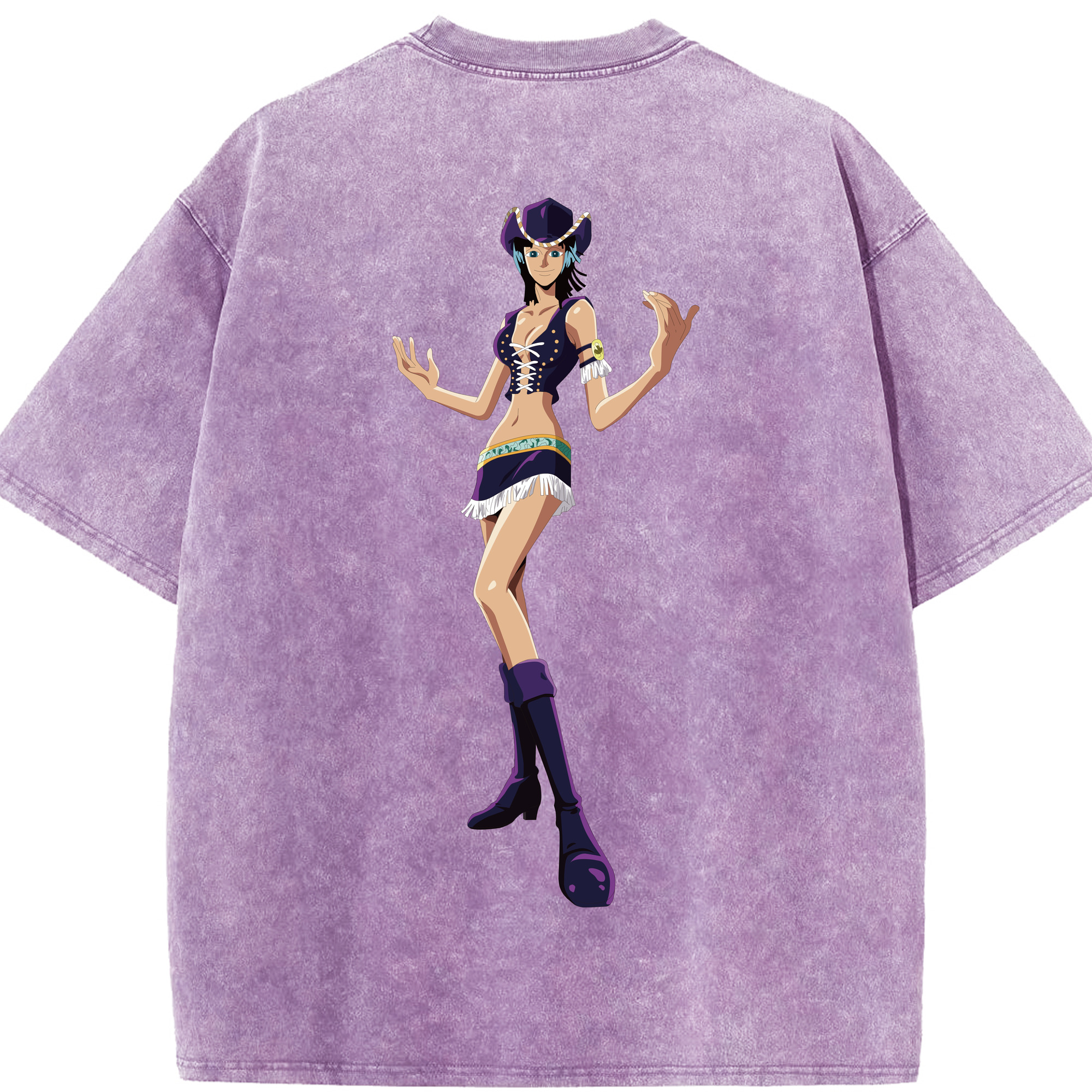 ワンピース ニコ・ロビン ONE PIECE Nico Robin 綿100% ヴィンテージ風 半袖Tシャツ（背面プリント）