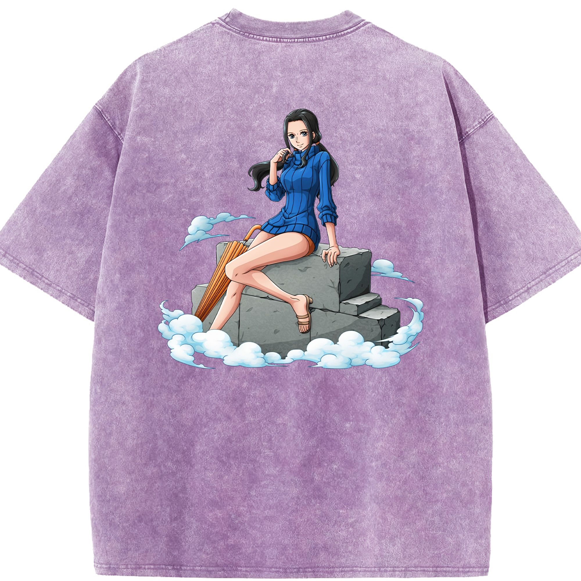 ワンピース ニコ・ロビン ONE PIECE Nico Robin 綿100% ヴィンテージ風 半袖Tシャツ（背面プリント）