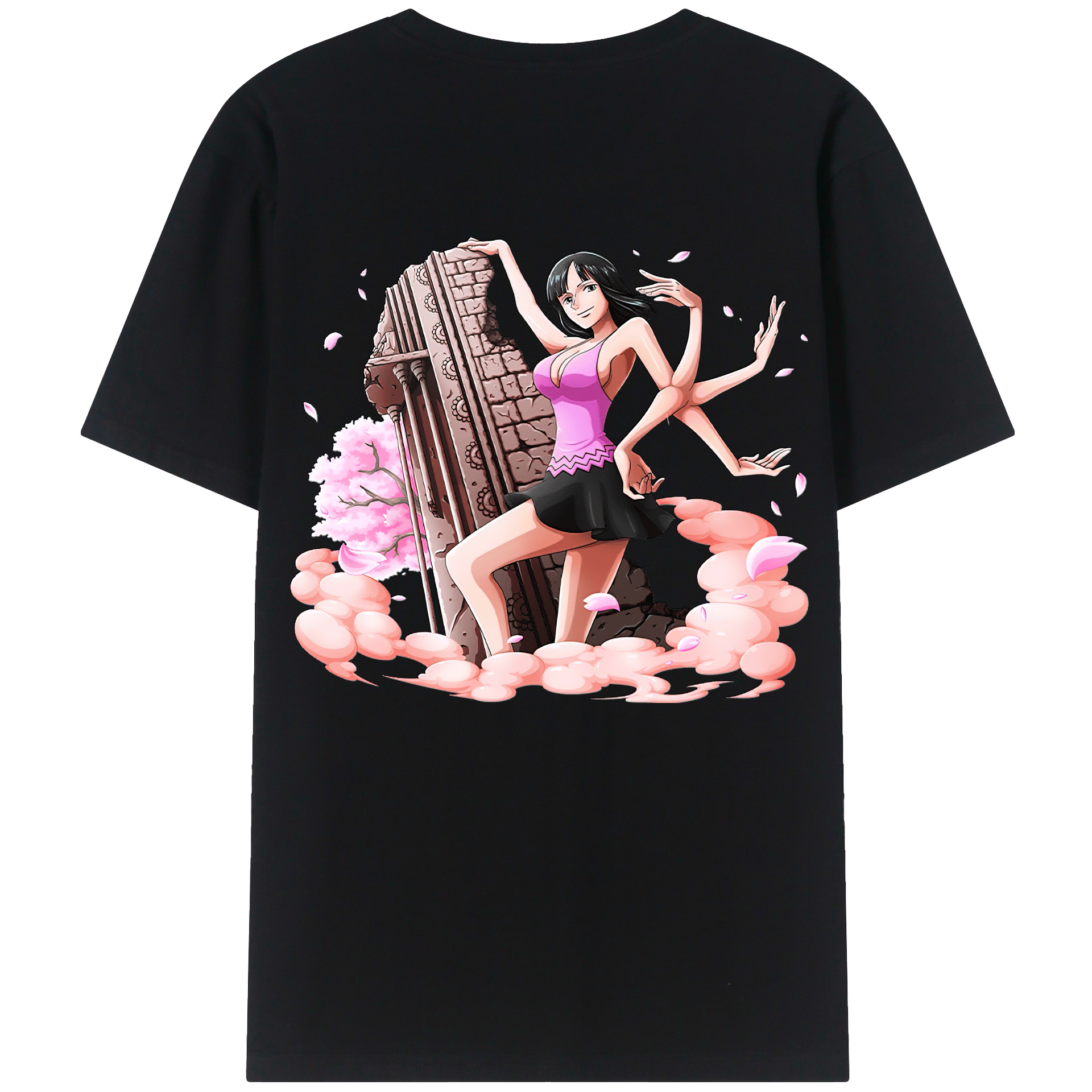 ワンピース ニコ・ロビン ONE PIECE Nico Robin 綿100％ メンズ半袖Tシャツ（バックプリント） 通気性