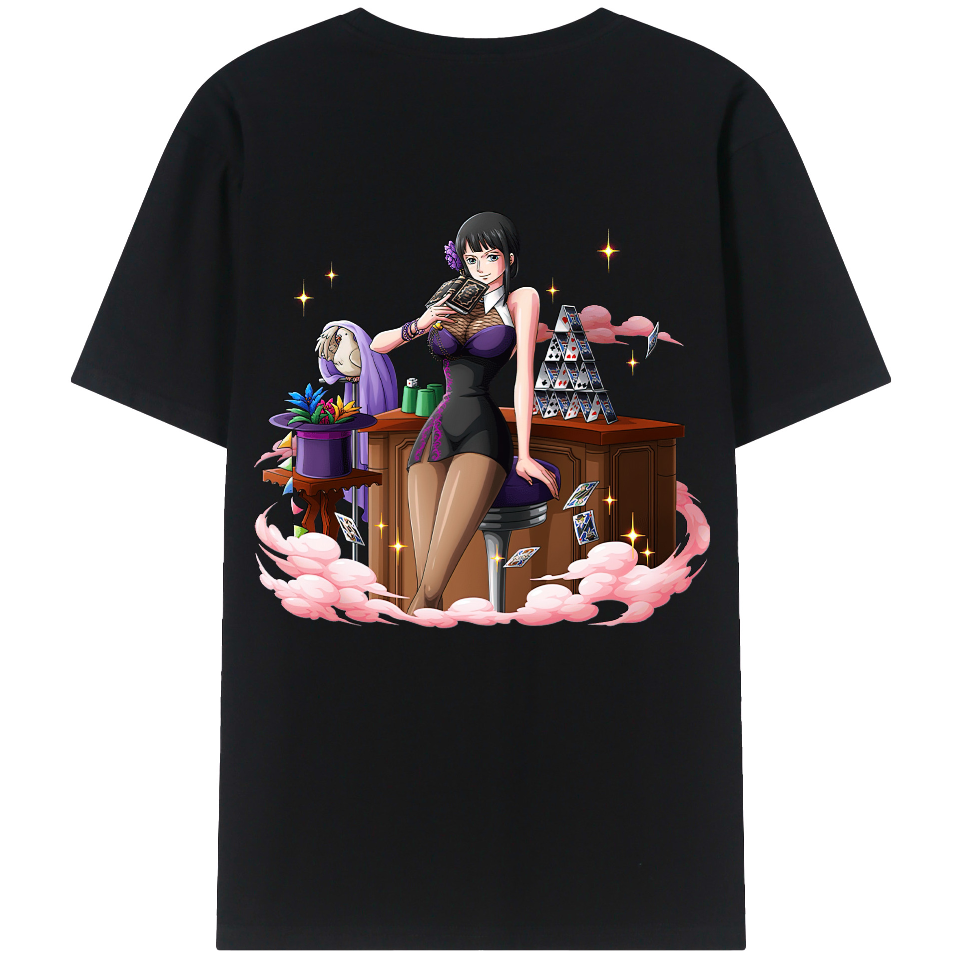 ワンピース ニコ・ロビン ONE PIECE Nico Robin 綿100％ メンズ半袖Tシャツ（バックプリント） 通気性