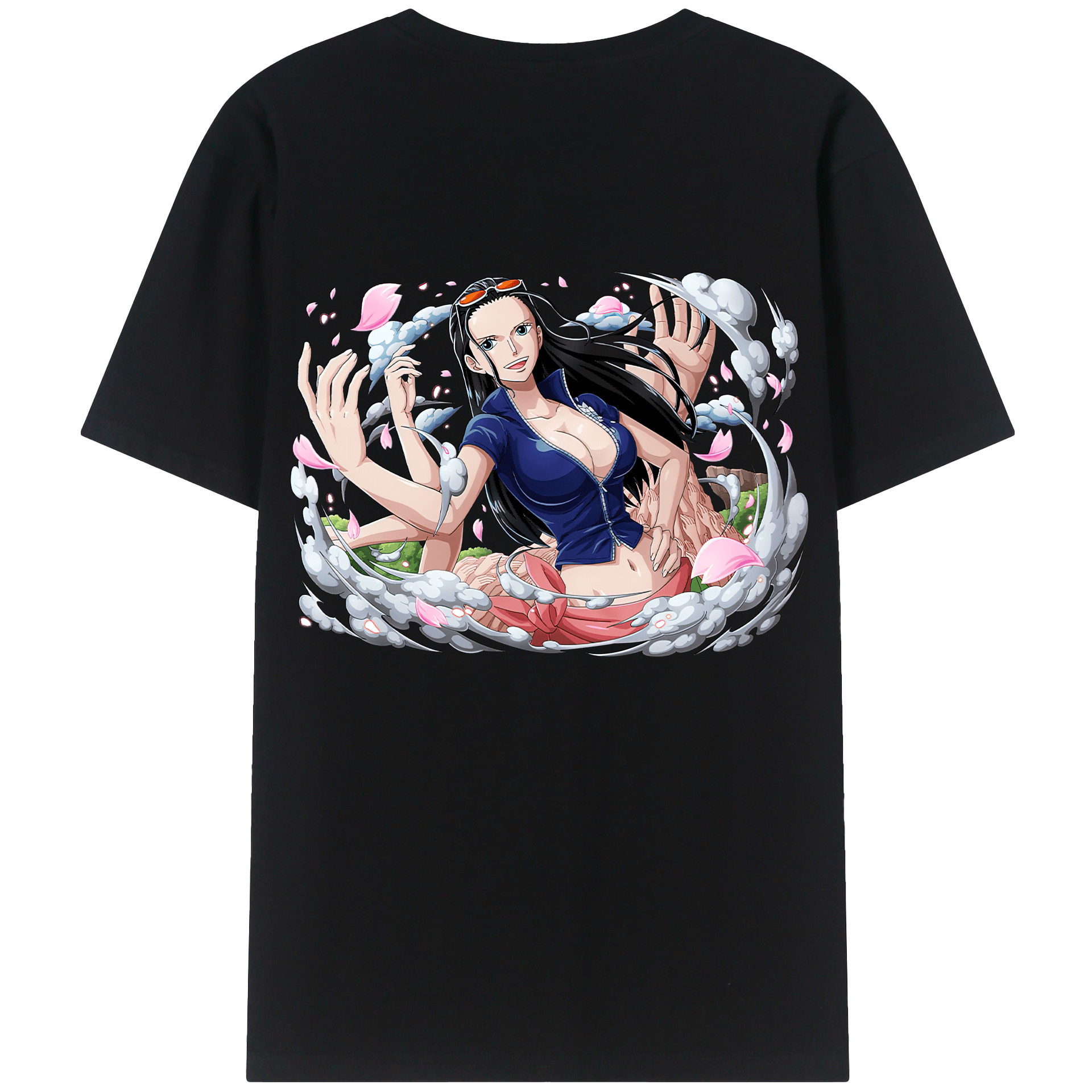 ワンピース ニコ・ロビン ONE PIECE Nico Robin 綿100％ メンズ半袖Tシャツ（バックプリント） 通気性