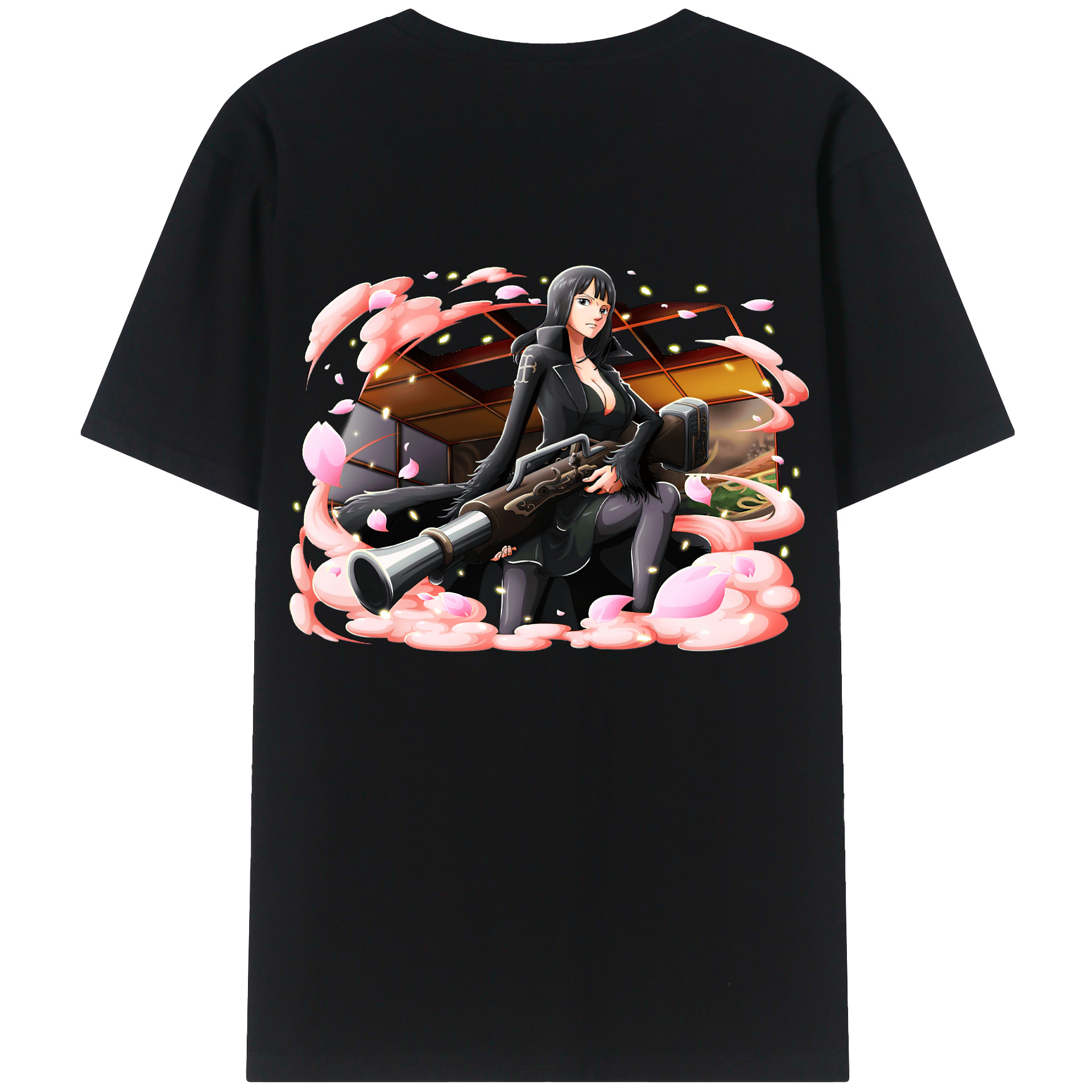 ワンピース ニコ・ロビン ONE PIECE Nico Robin 綿100％ メンズ半袖Tシャツ（バックプリント） 通気性