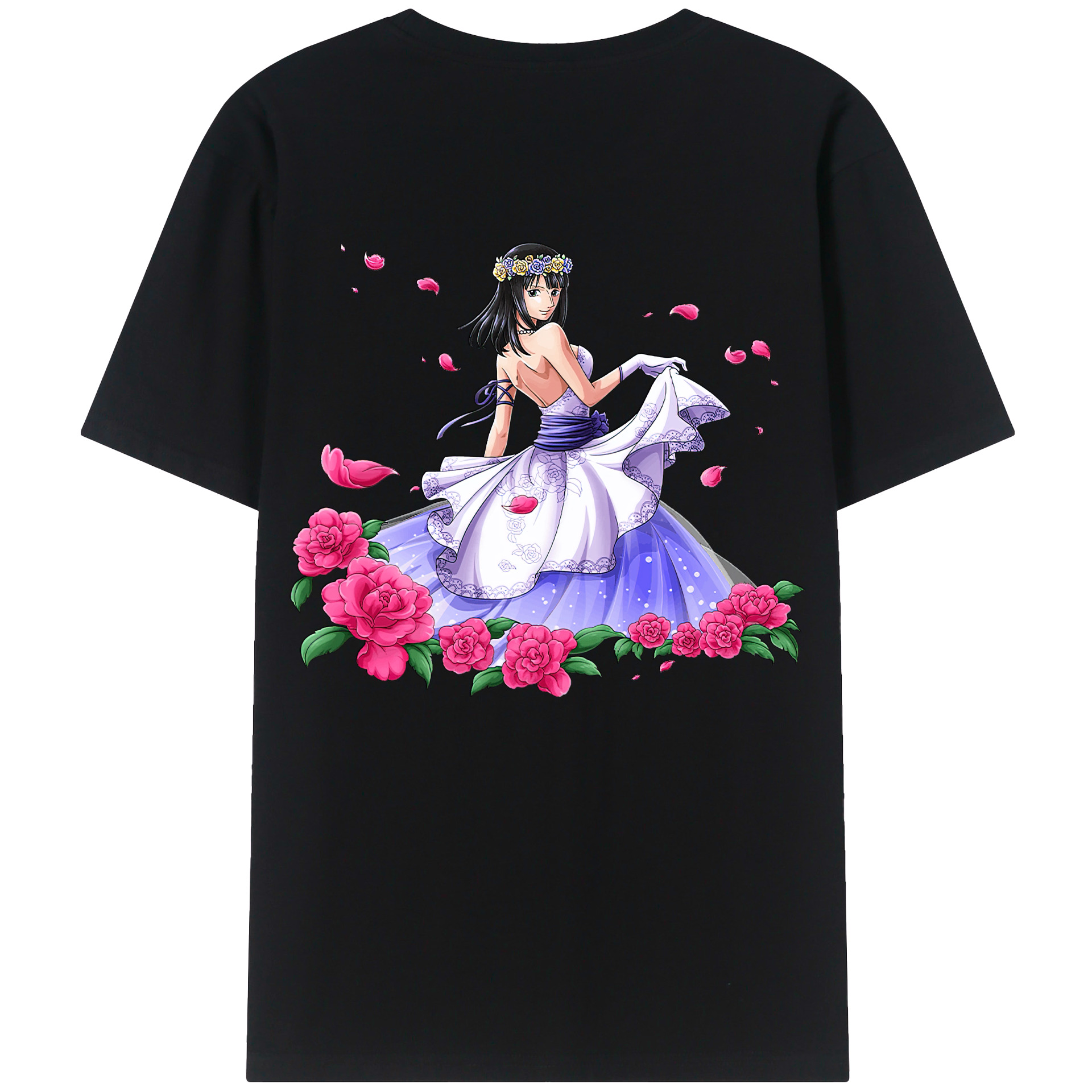 ワンピース ニコ・ロビン ONE PIECE Nico Robin 綿100％ メンズ半袖Tシャツ（バックプリント） 通気性