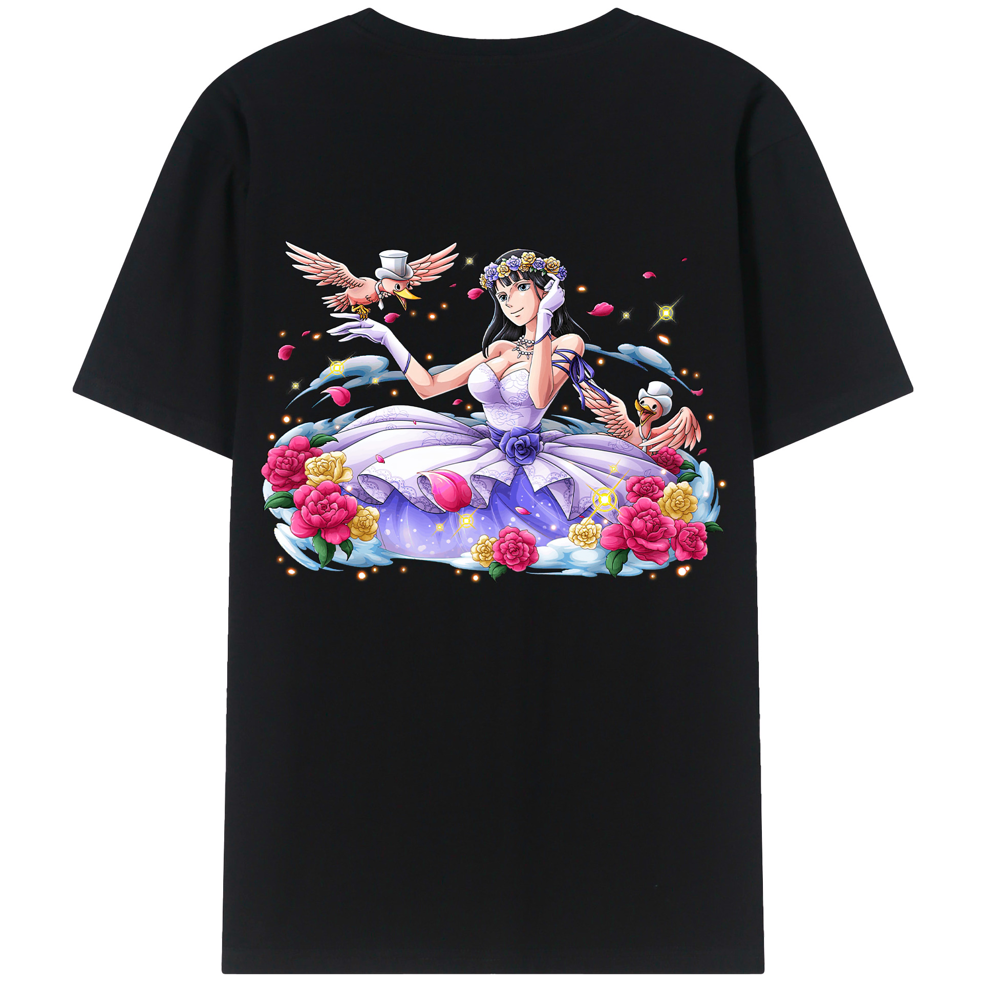 ワンピース ニコ・ロビン ONE PIECE Nico Robin 綿100％ メンズ半袖Tシャツ（バックプリント） 通気性
