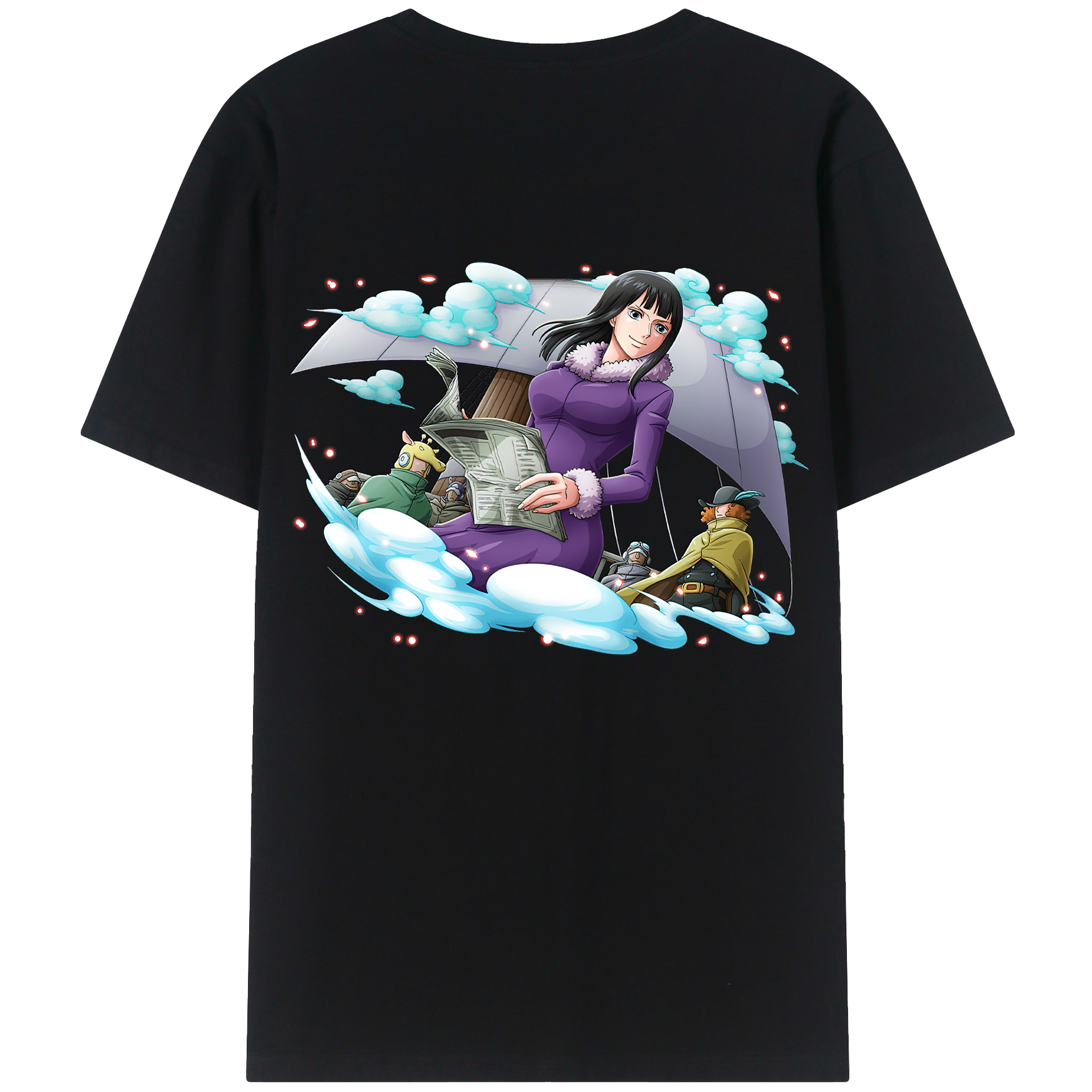 ワンピース ニコ・ロビン ONE PIECE Nico Robin 綿100％ メンズ半袖Tシャツ（バックプリント） 通気性