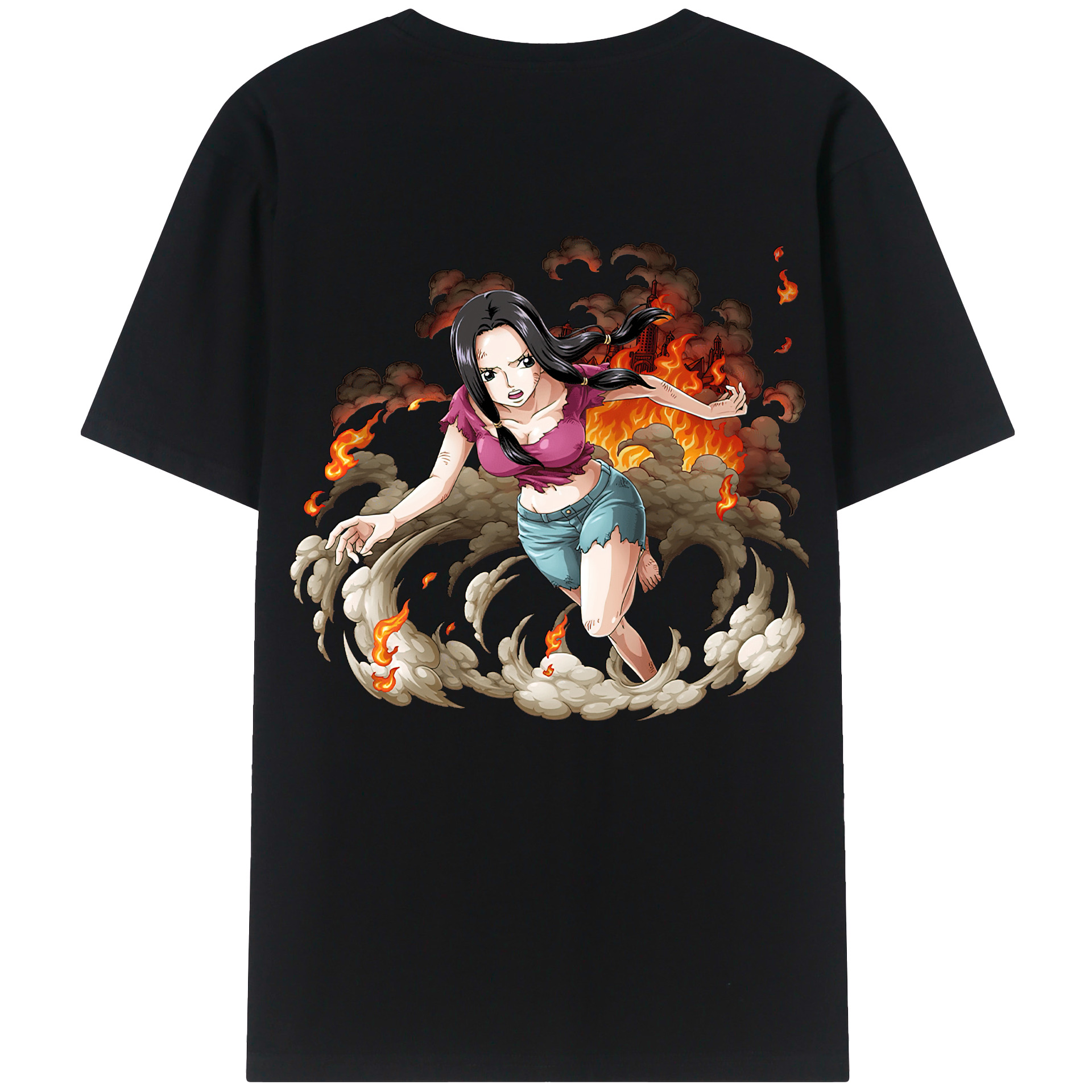 ワンピース ニコ・ロビン ONE PIECE Nico Robin 綿100％ メンズ半袖Tシャツ（バックプリント） 通気性