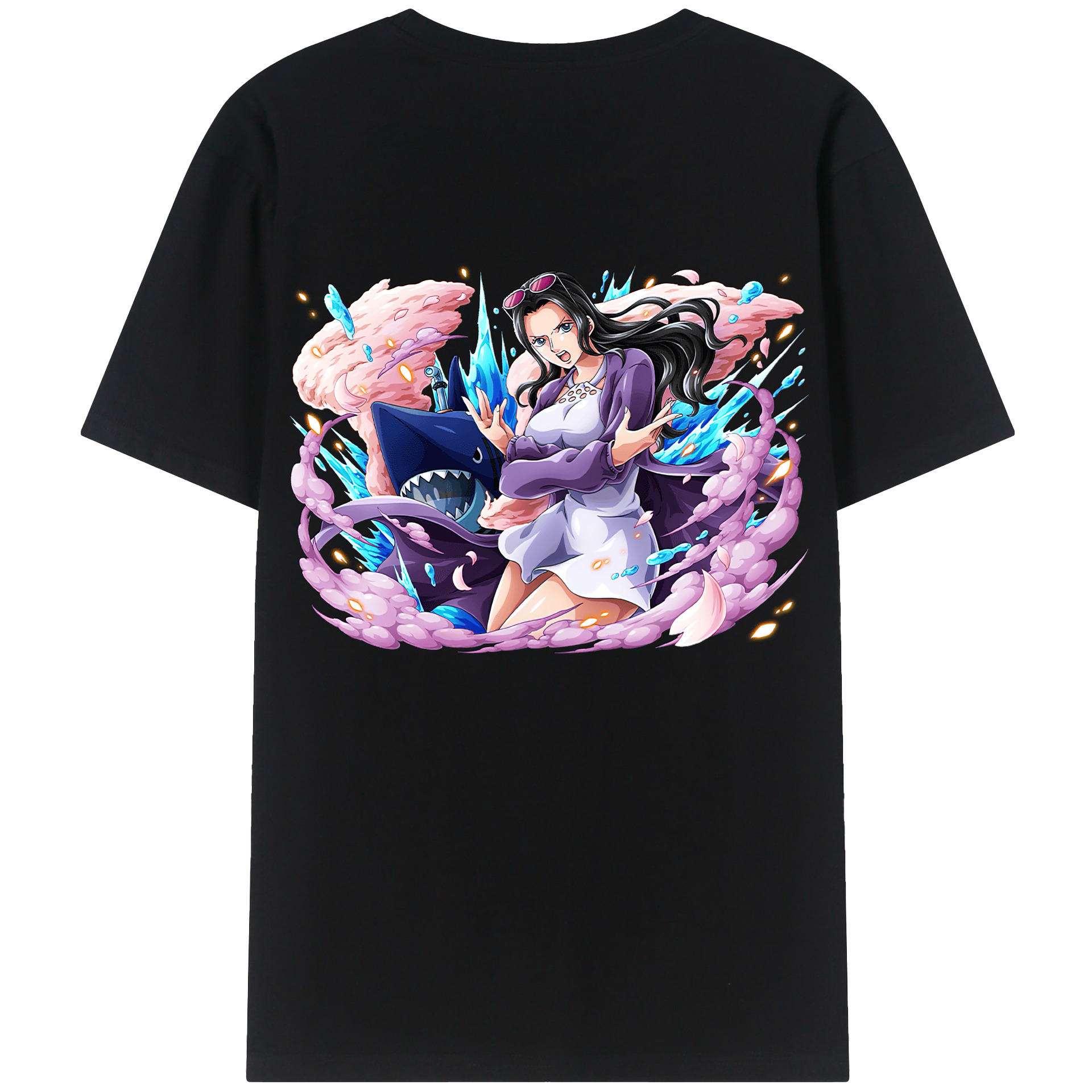 ワンピース ニコ・ロビン ONE PIECE Nico Robin 綿100％ メンズ半袖Tシャツ（バックプリント） 通気性