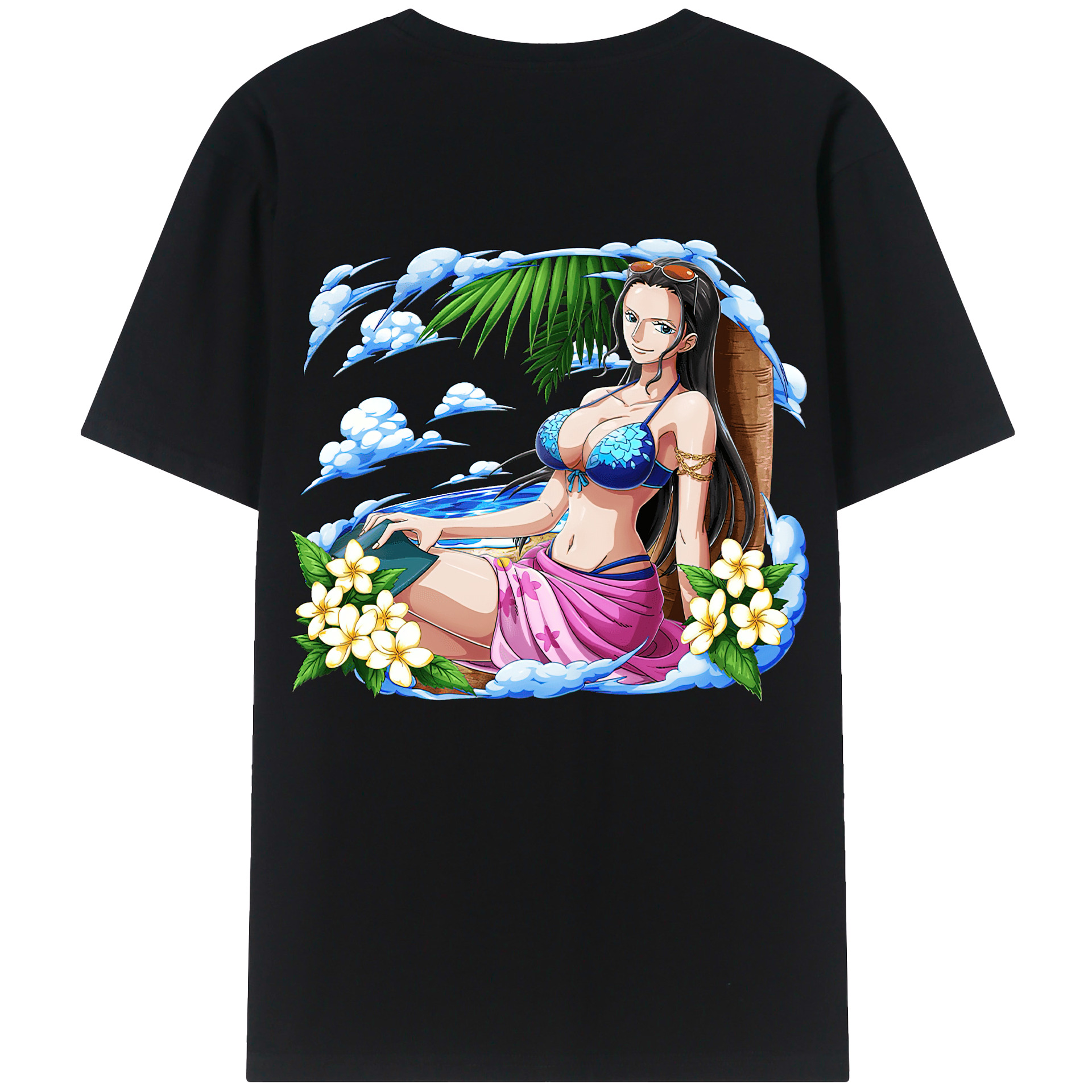 ワンピース ニコ・ロビン ONE PIECE Nico Robin 綿100％ メンズ半袖Tシャツ（バックプリント） 通気性