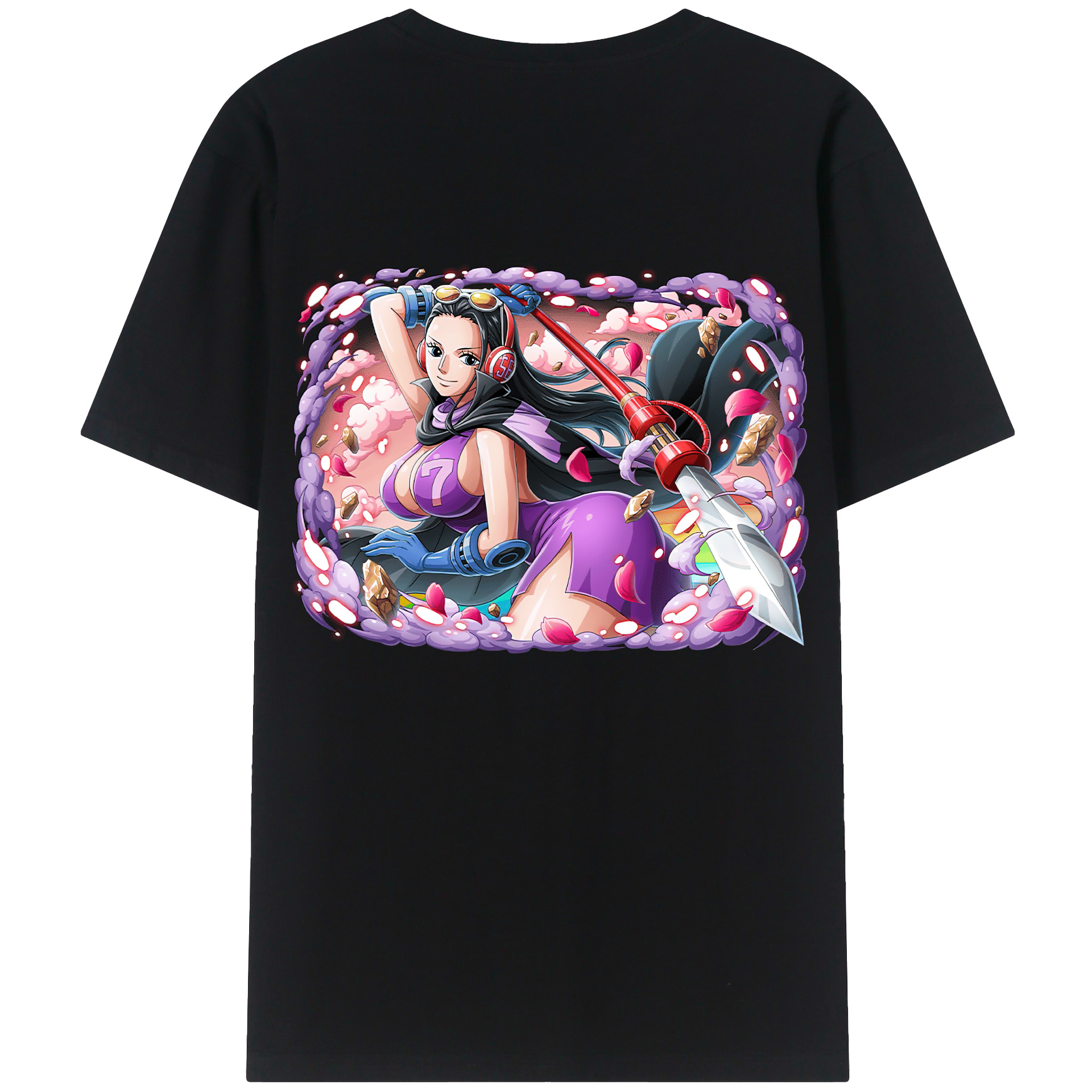 ワンピース ニコ・ロビン ONE PIECE Nico Robin 綿100％ メンズ半袖Tシャツ（バックプリント） 通気性