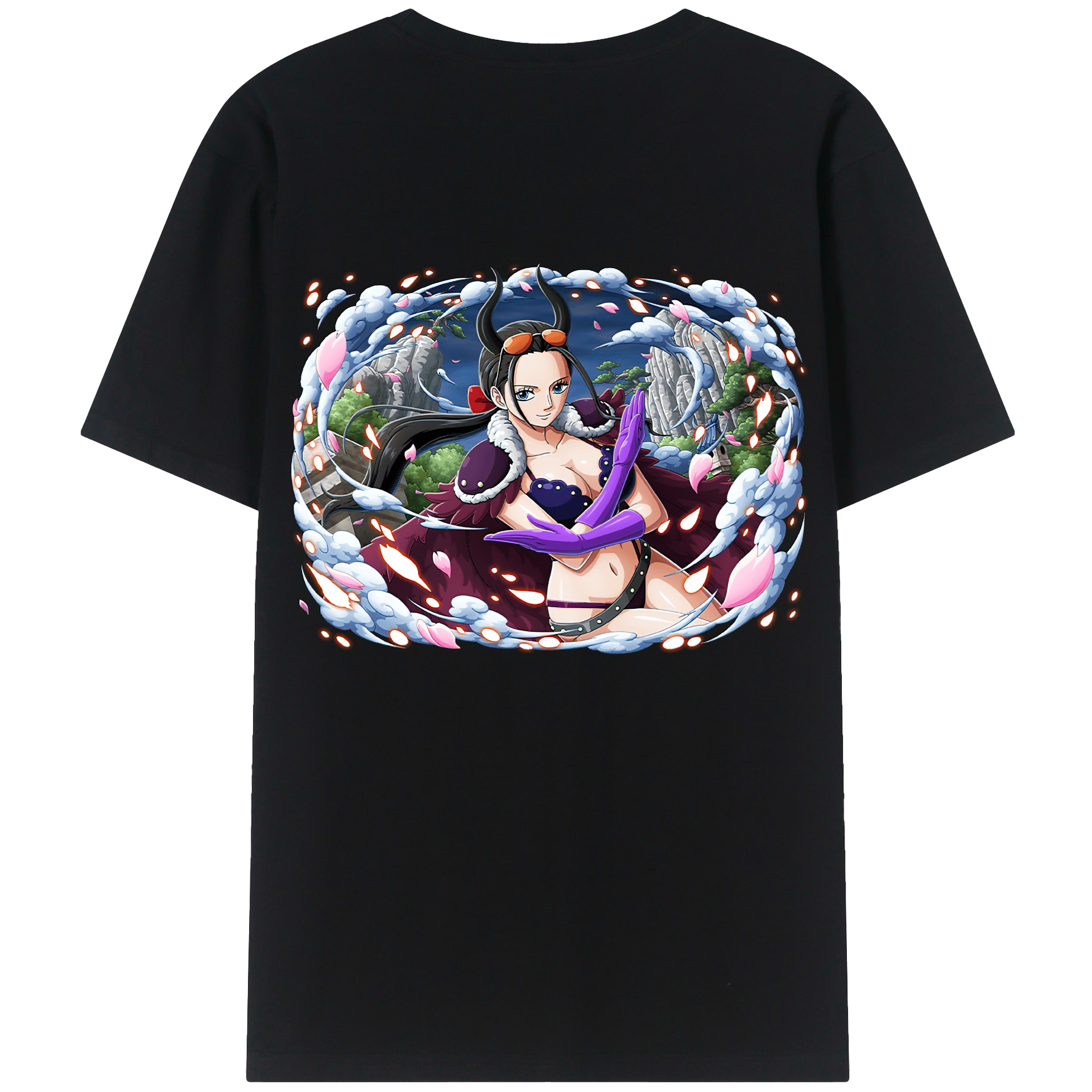 ワンピース ニコ・ロビン ONE PIECE Nico Robin 綿100％ メンズ半袖Tシャツ（バックプリント） 通気性