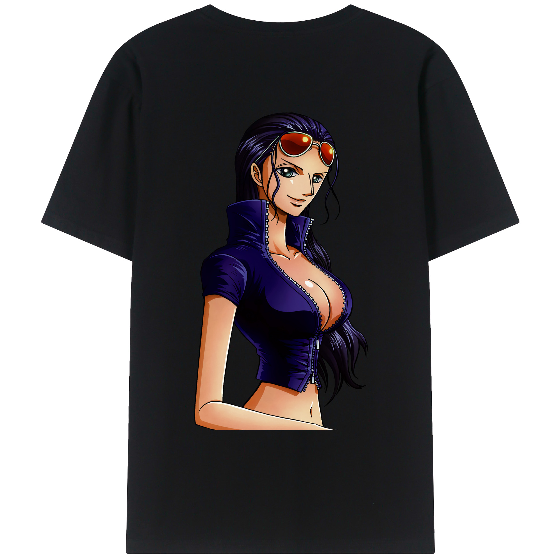 ワンピース ニコ・ロビン ONE PIECE Nico Robin 綿100％ メンズ半袖Tシャツ（バックプリント） 通気性