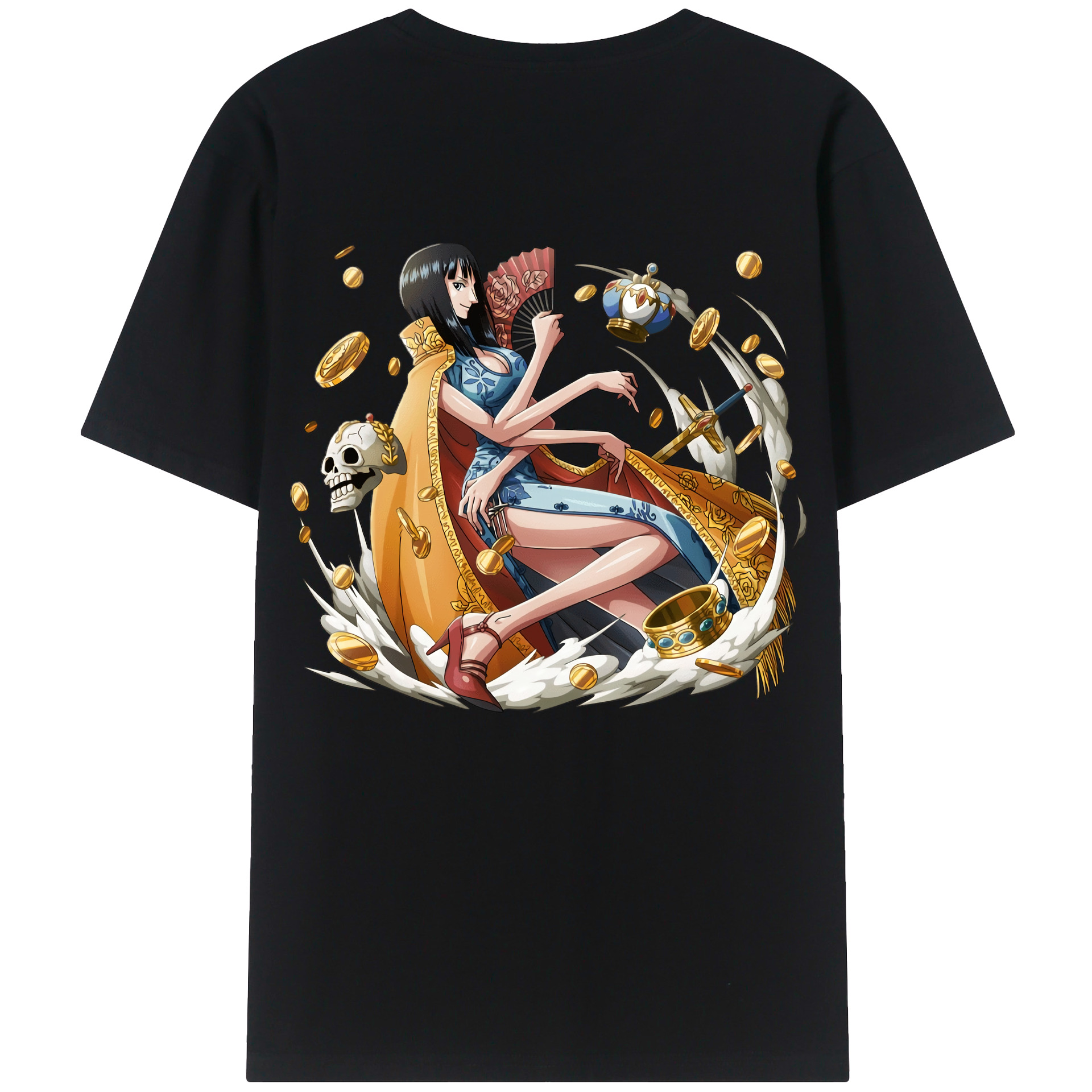 ワンピース ニコ・ロビン ONE PIECE Nico Robin 綿100％ メンズ半袖Tシャツ（バックプリント） 通気性
