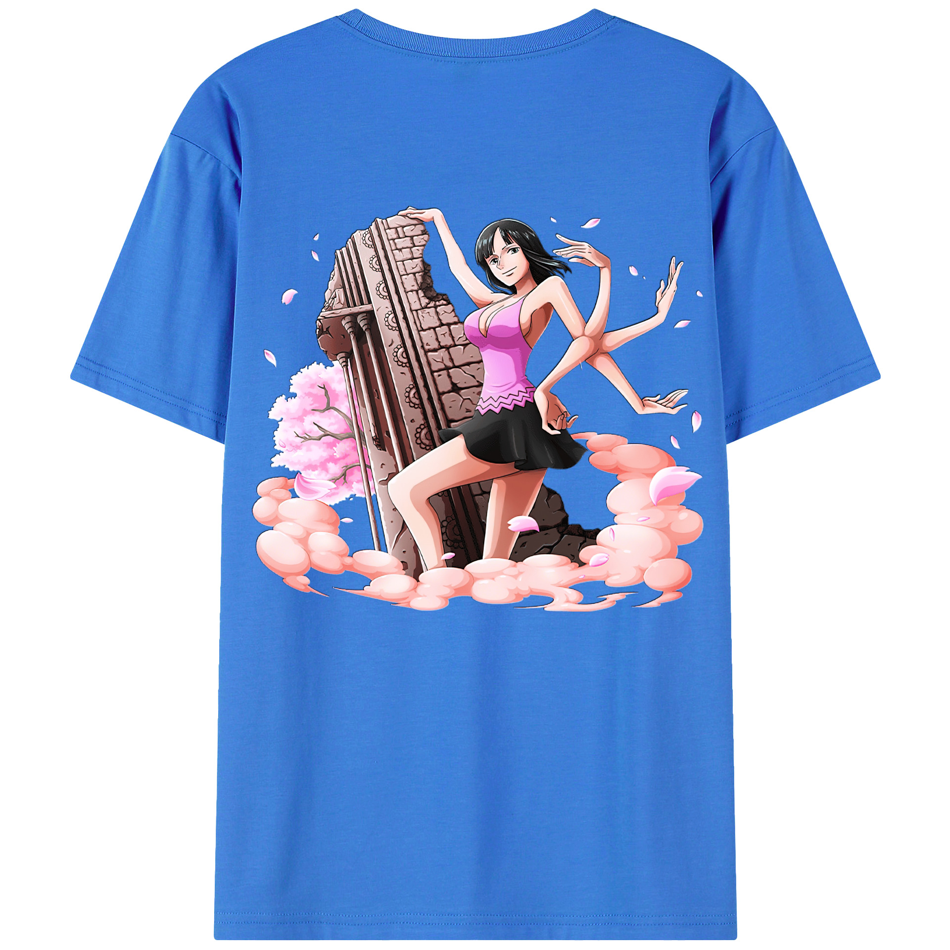 ワンピース ニコ・ロビン ONE PIECE Nico Robin 綿100％ メンズ半袖Tシャツ（バックプリント） 通気性