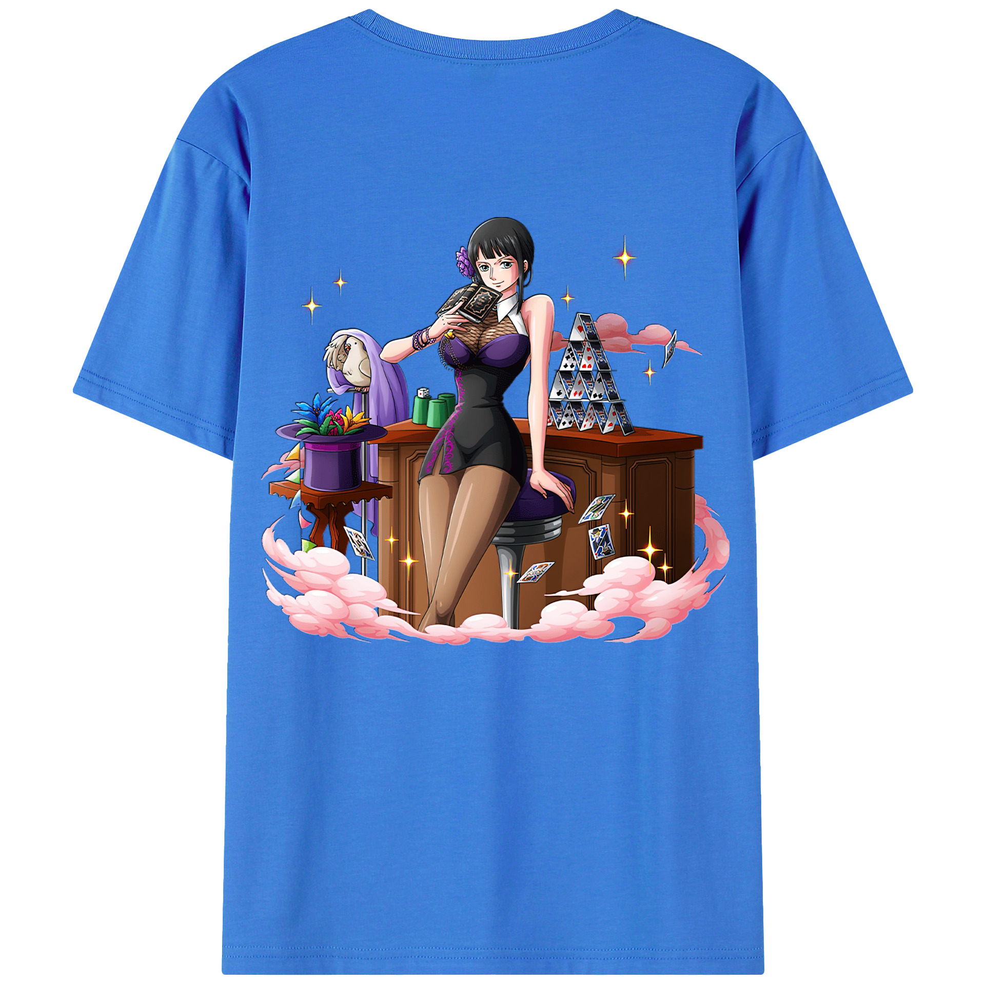 ワンピース ニコ・ロビン ONE PIECE Nico Robin 綿100％ メンズ半袖Tシャツ（バックプリント） 通気性