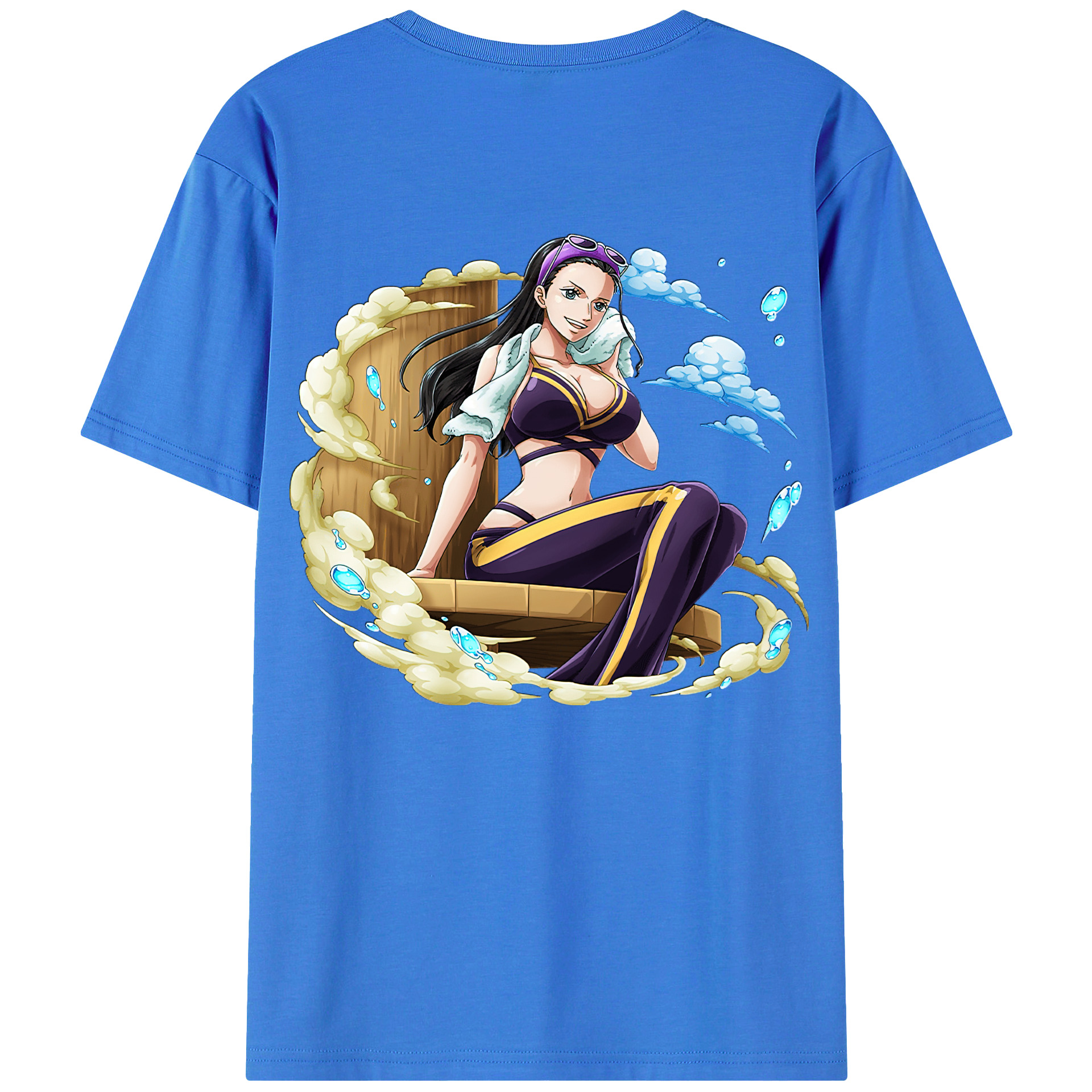 ワンピース ニコ・ロビン ONE PIECE Nico Robin 綿100％ メンズ半袖Tシャツ（バックプリント） 通気性