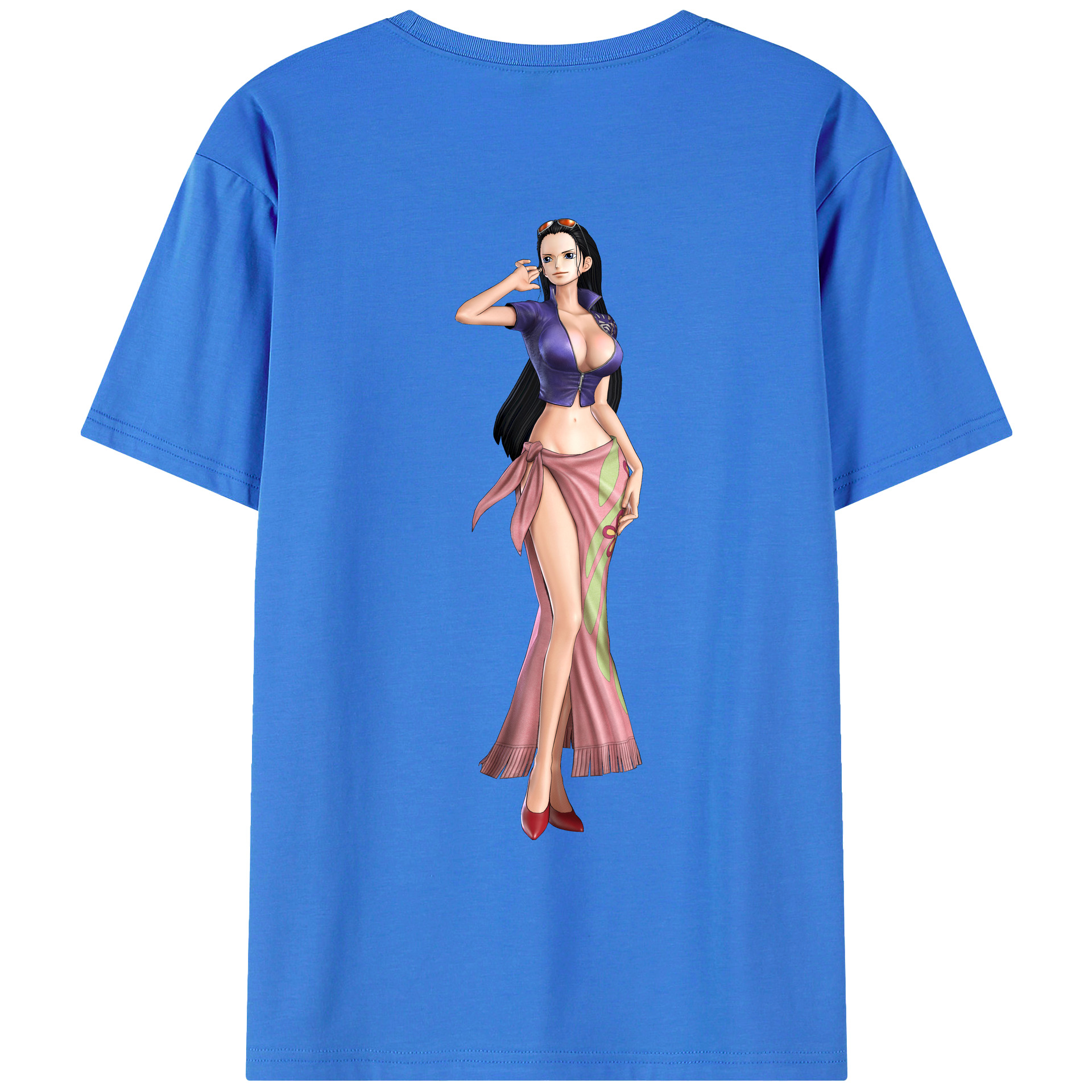 ワンピース ニコ・ロビン ONE PIECE Nico Robin 綿100％ メンズ半袖Tシャツ（バックプリント） 通気性