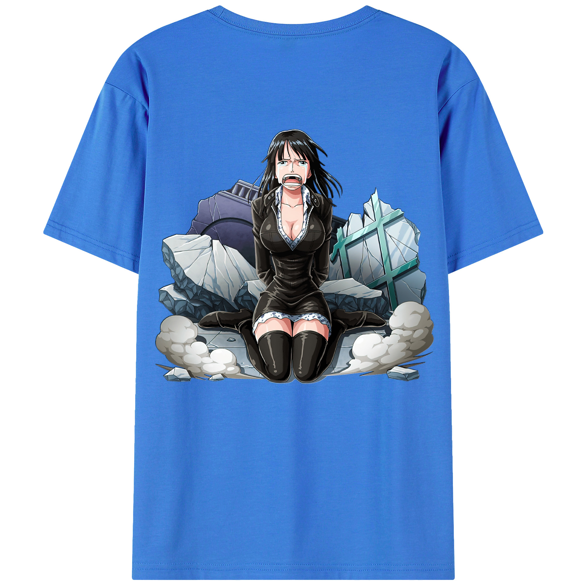 ワンピース ニコ・ロビン ONE PIECE Nico Robin 綿100％ メンズ半袖Tシャツ（バックプリント） 通気性
