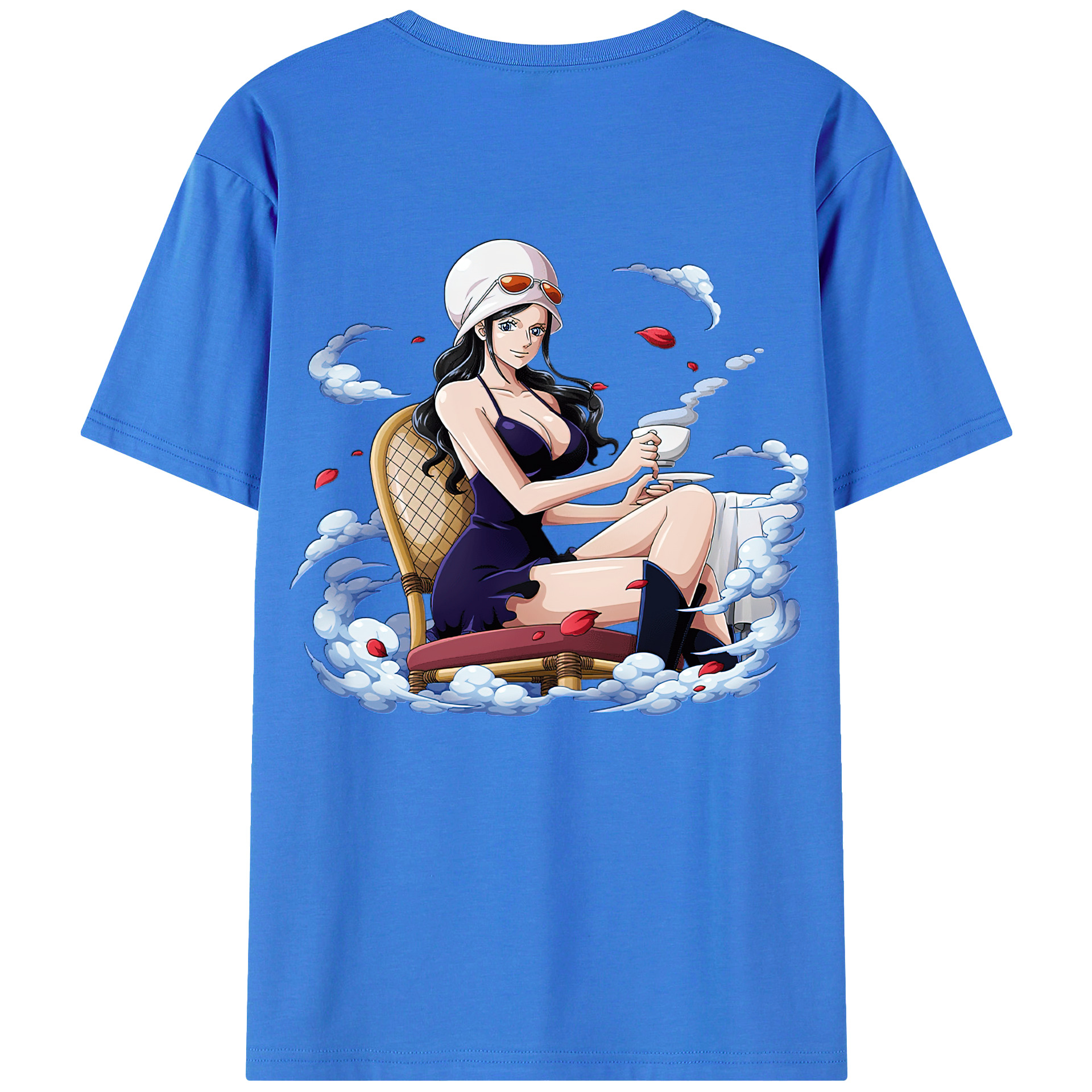 ワンピース ニコ・ロビン ONE PIECE Nico Robin 綿100％ メンズ半袖Tシャツ（バックプリント） 通気性