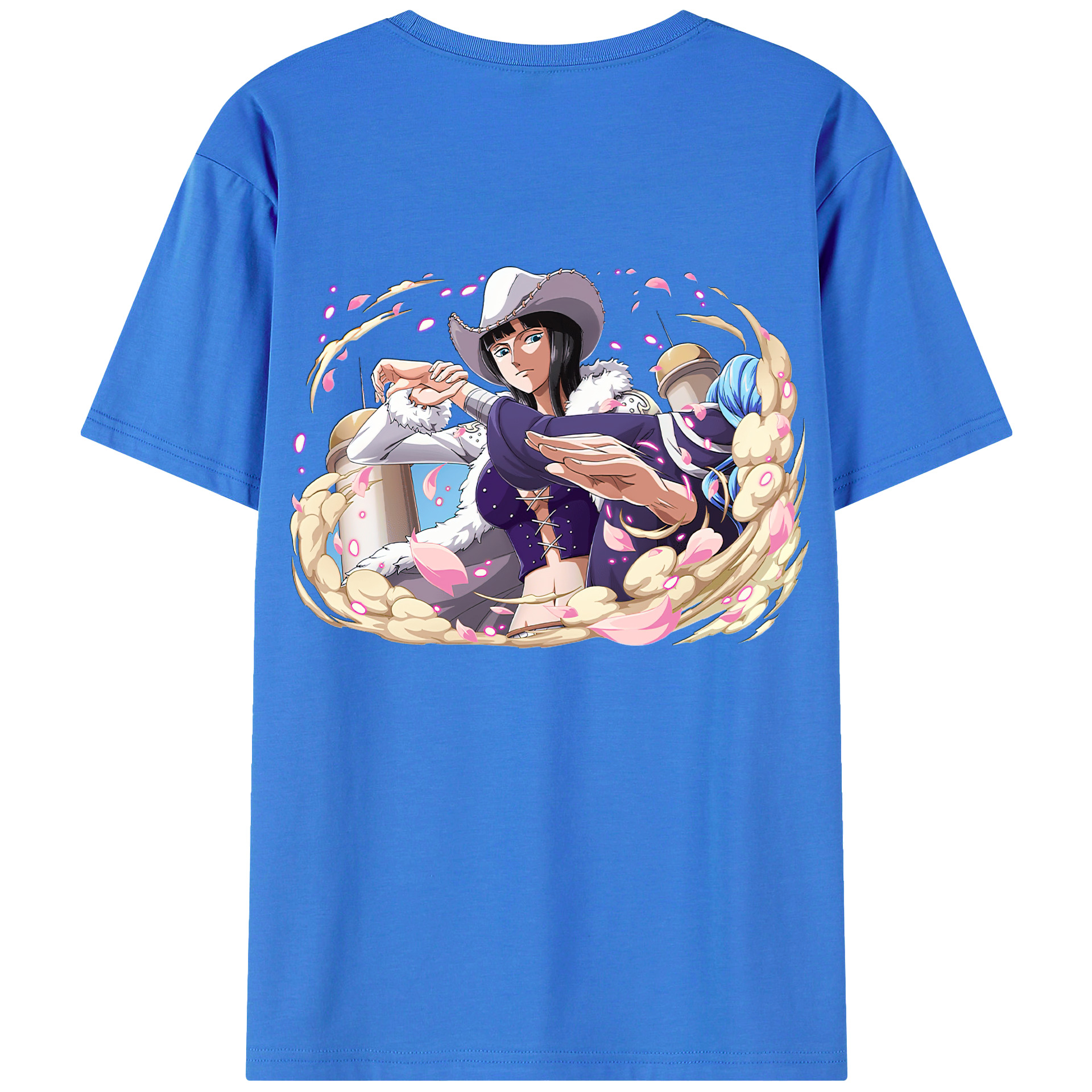 ワンピース ニコ・ロビン ONE PIECE Nico Robin 綿100％ メンズ半袖Tシャツ（バックプリント） 通気性