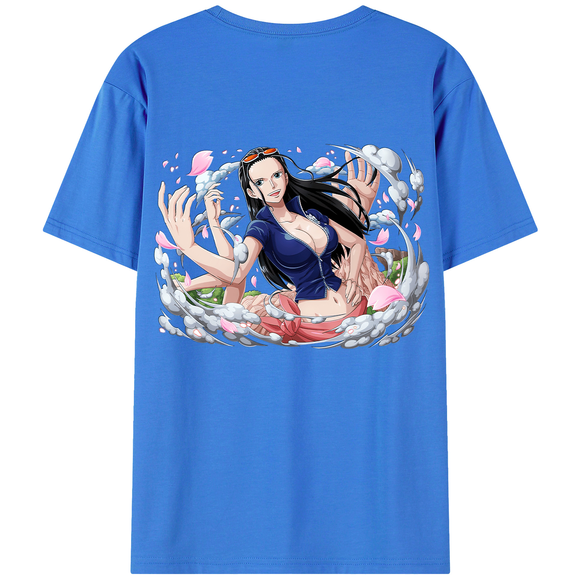 ワンピース ニコ・ロビン ONE PIECE Nico Robin 綿100％ メンズ半袖Tシャツ（バックプリント） 通気性