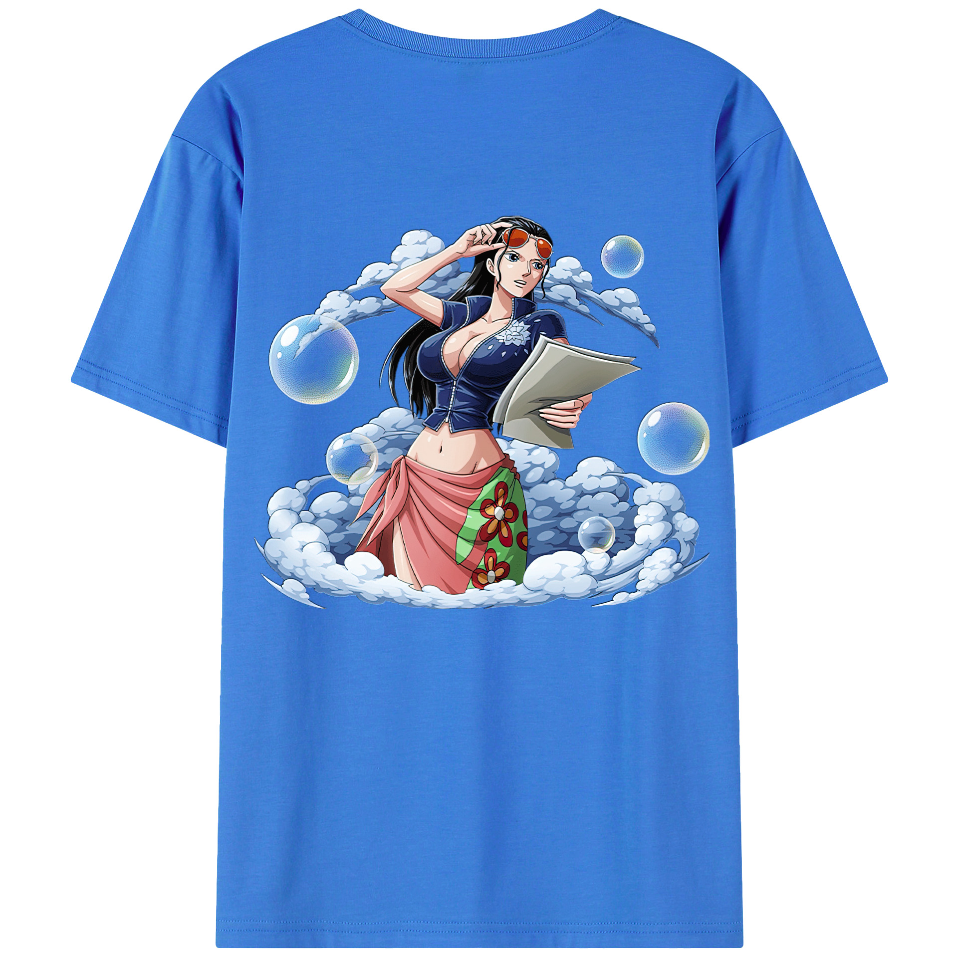ワンピース ニコ・ロビン ONE PIECE Nico Robin 綿100％ メンズ半袖Tシャツ（バックプリント） 通気性