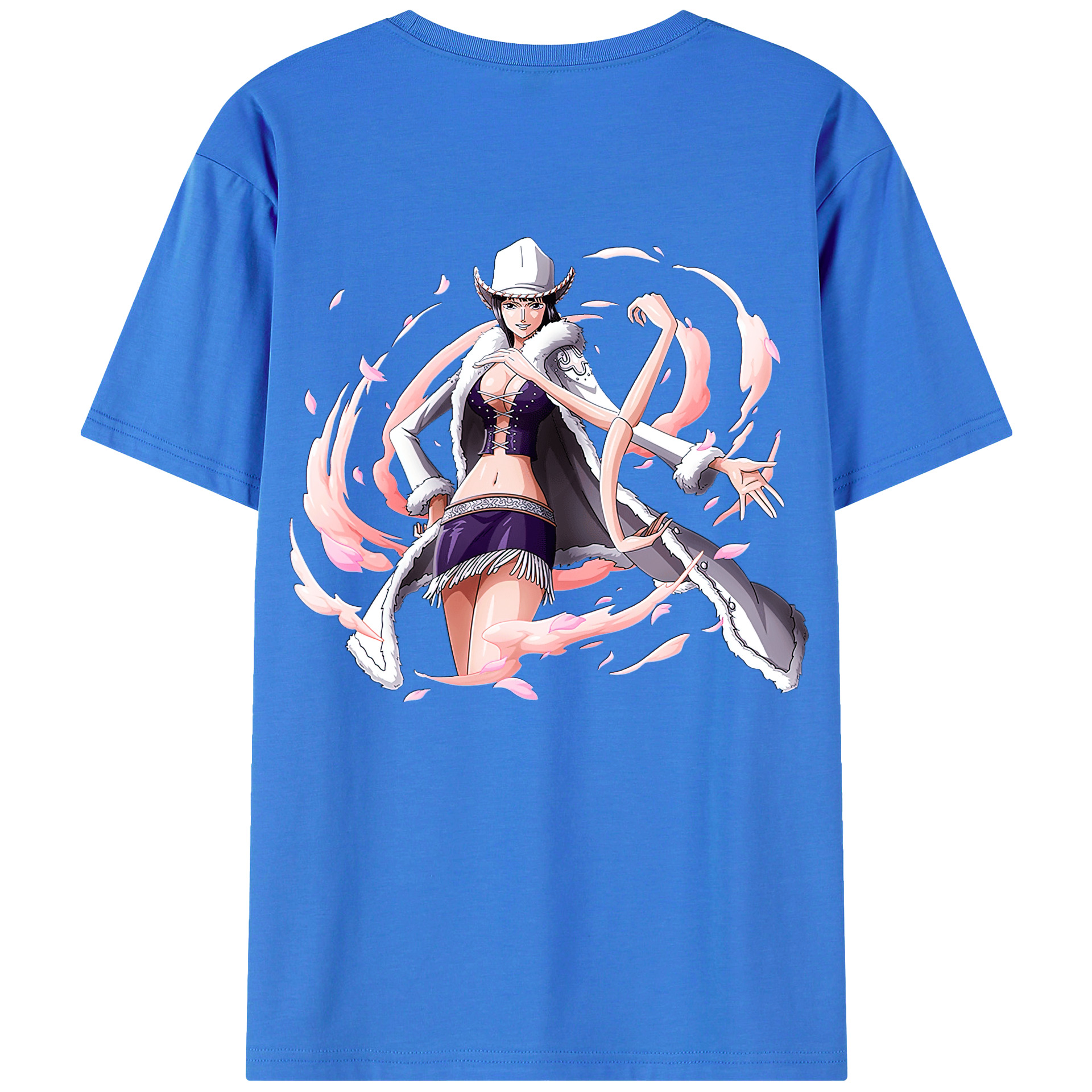 ワンピース ニコ・ロビン ONE PIECE Nico Robin 綿100％ メンズ半袖Tシャツ（バックプリント） 通気性