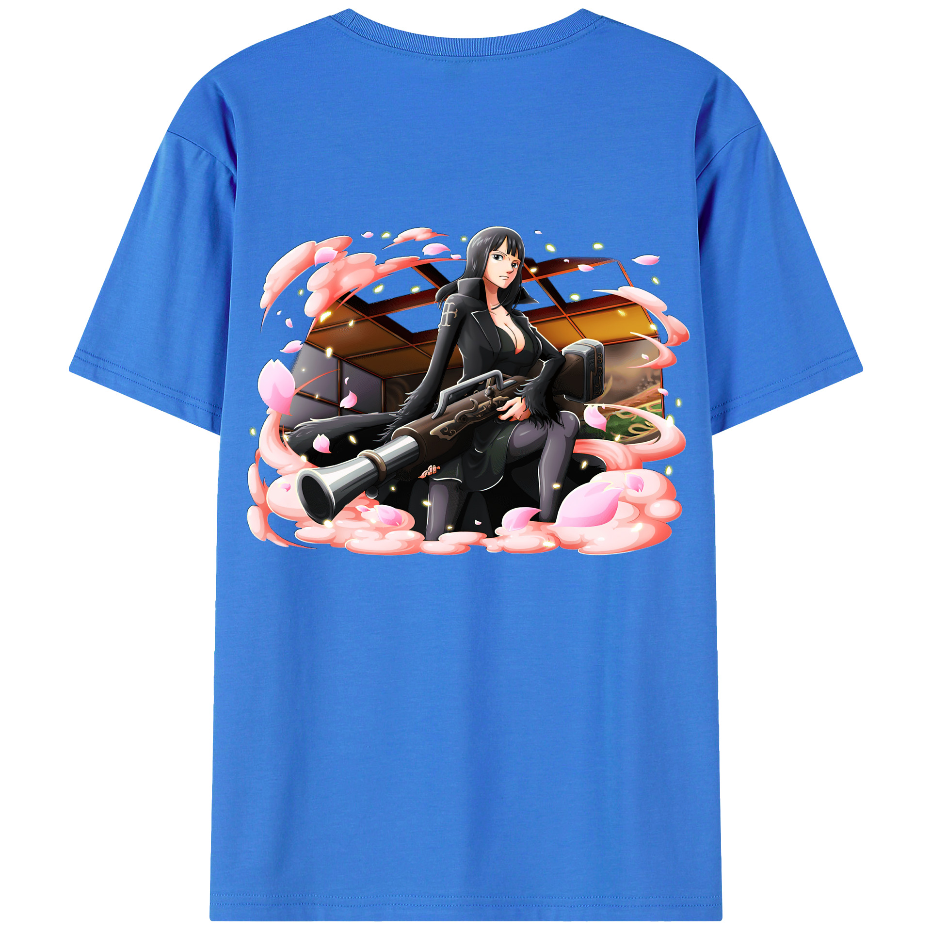 ワンピース ニコ・ロビン ONE PIECE Nico Robin 綿100％ メンズ半袖Tシャツ（バックプリント） 通気性
