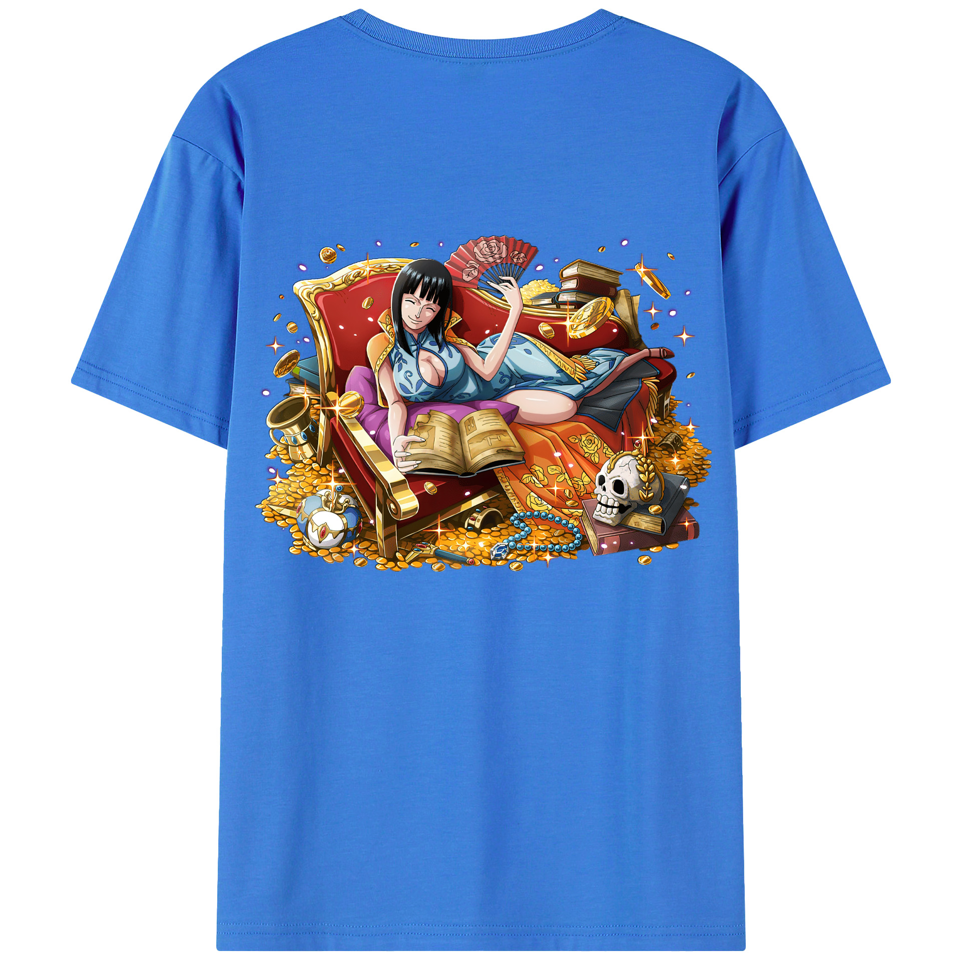 ワンピース ニコ・ロビン ONE PIECE Nico Robin 綿100％ メンズ半袖Tシャツ（バックプリント） 通気性
