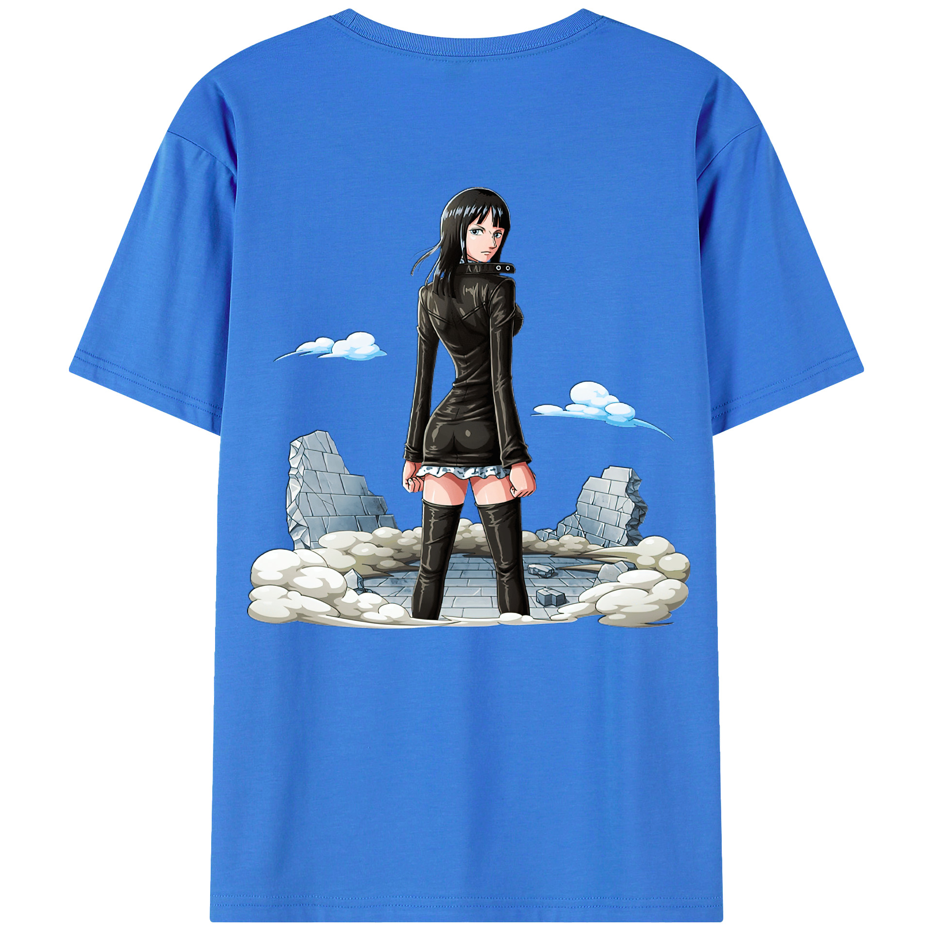 ワンピース ニコ・ロビン ONE PIECE Nico Robin 綿100％ メンズ半袖Tシャツ（バックプリント） 通気性