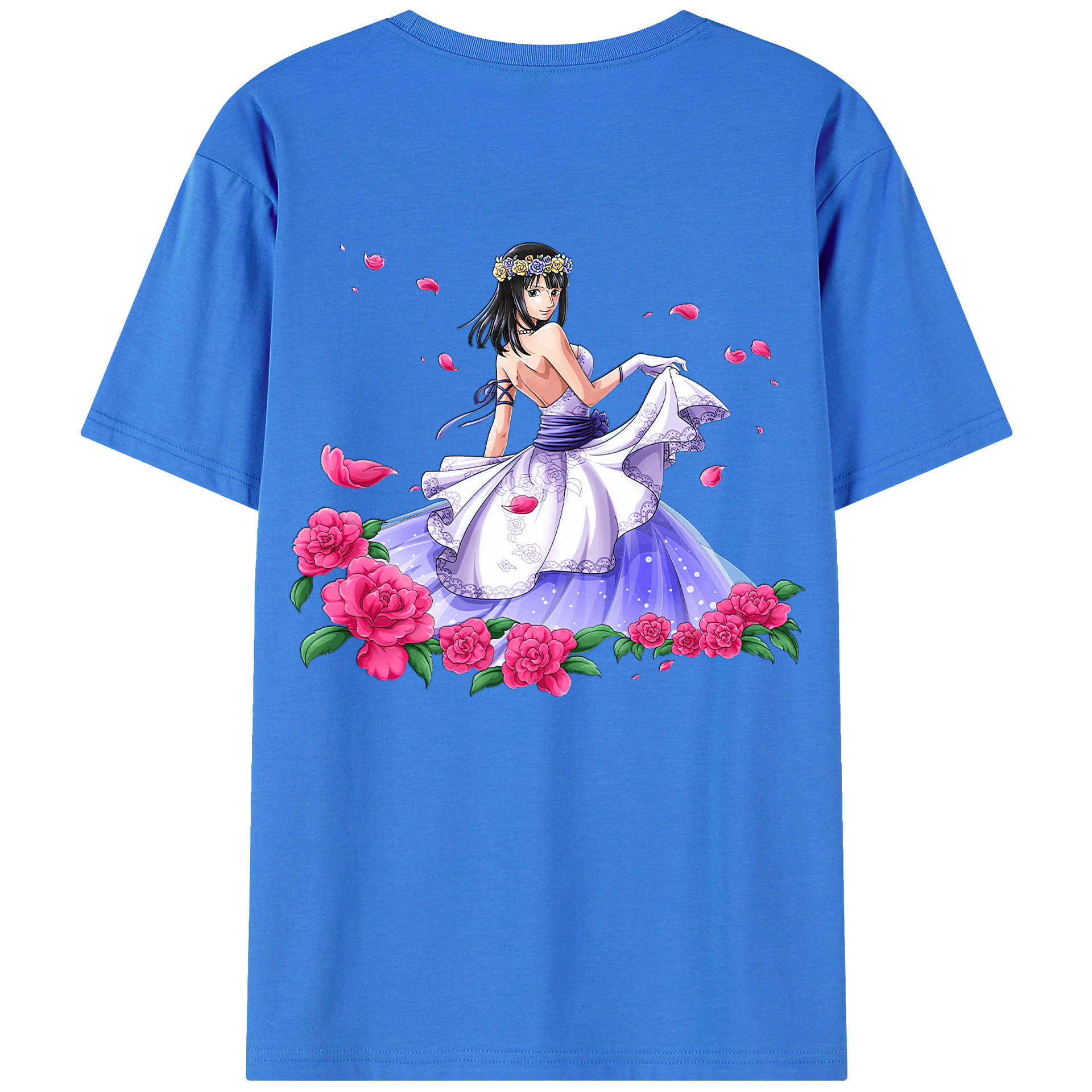 ワンピース ニコ・ロビン ONE PIECE Nico Robin 綿100％ メンズ半袖Tシャツ（バックプリント） 通気性