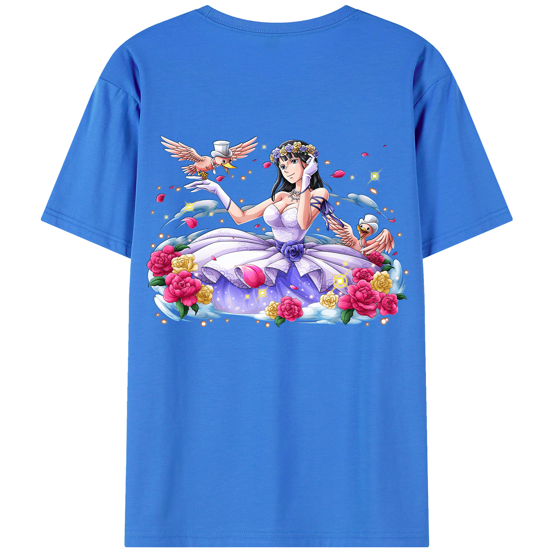 ワンピース ニコ・ロビン ONE PIECE Nico Robin 綿100％ メンズ半袖Tシャツ（バックプリント） 通気性