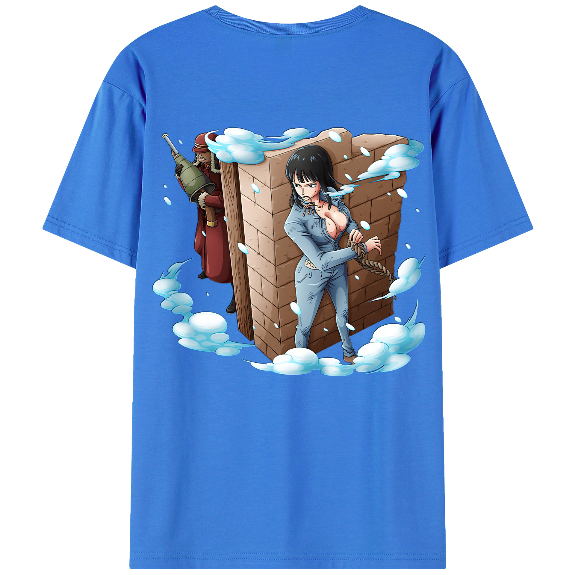 ワンピース ニコ・ロビン ONE PIECE Nico Robin 綿100％ メンズ半袖Tシャツ（バックプリント） 通気性