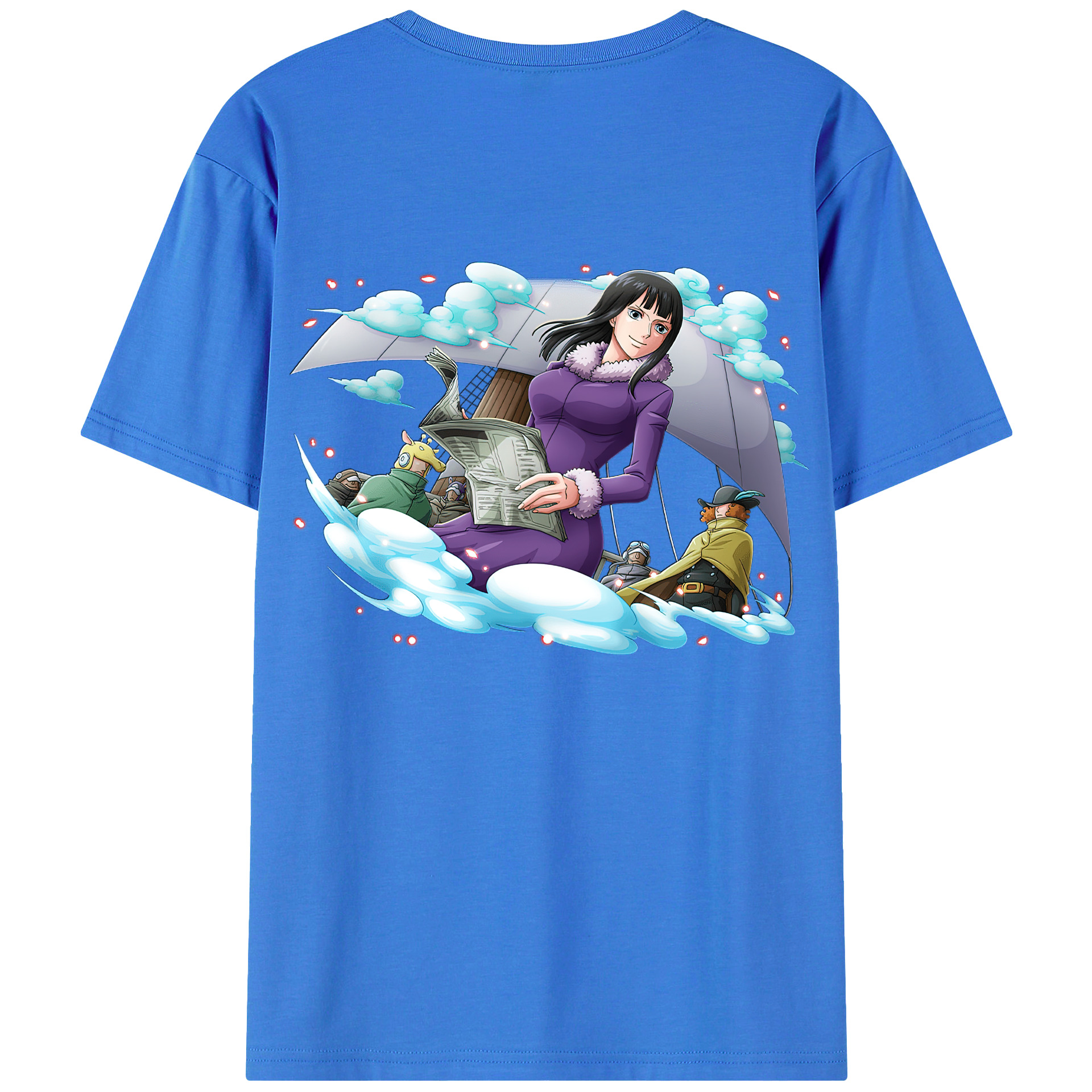 ワンピース ニコ・ロビン ONE PIECE Nico Robin 綿100％ メンズ半袖Tシャツ（バックプリント） 通気性
