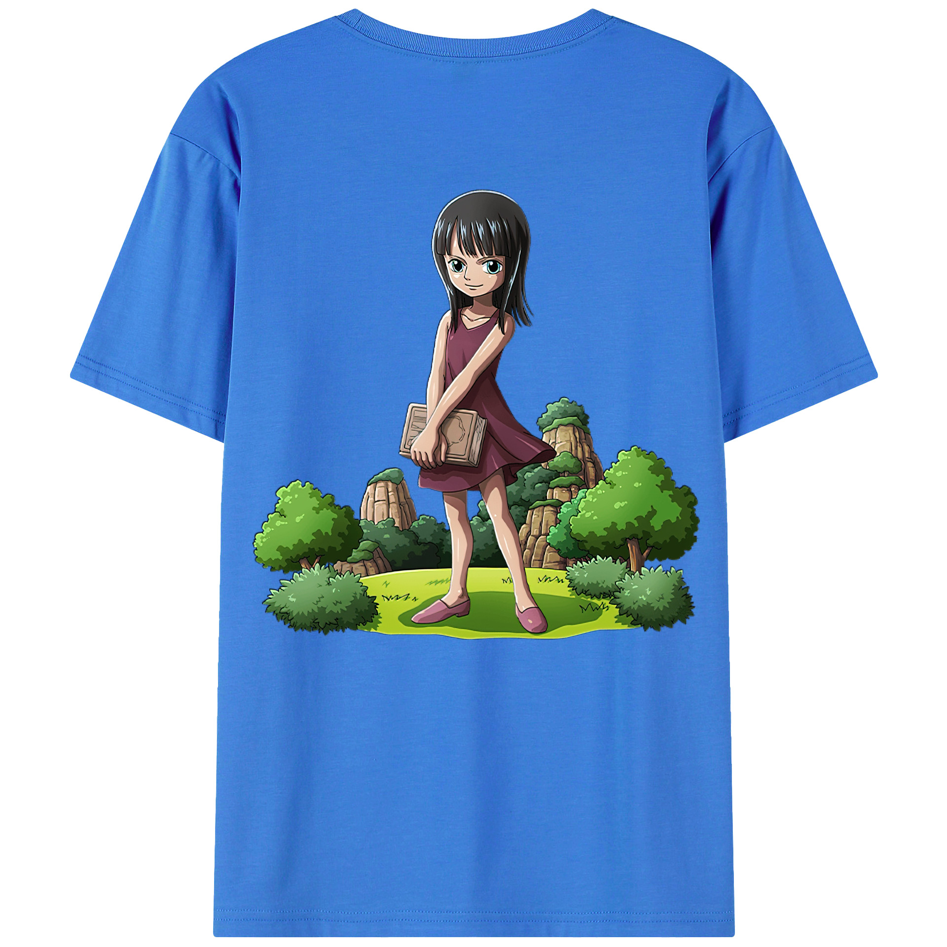ワンピース ニコ・ロビン ONE PIECE Nico Robin 綿100％ メンズ半袖Tシャツ（バックプリント） 通気性