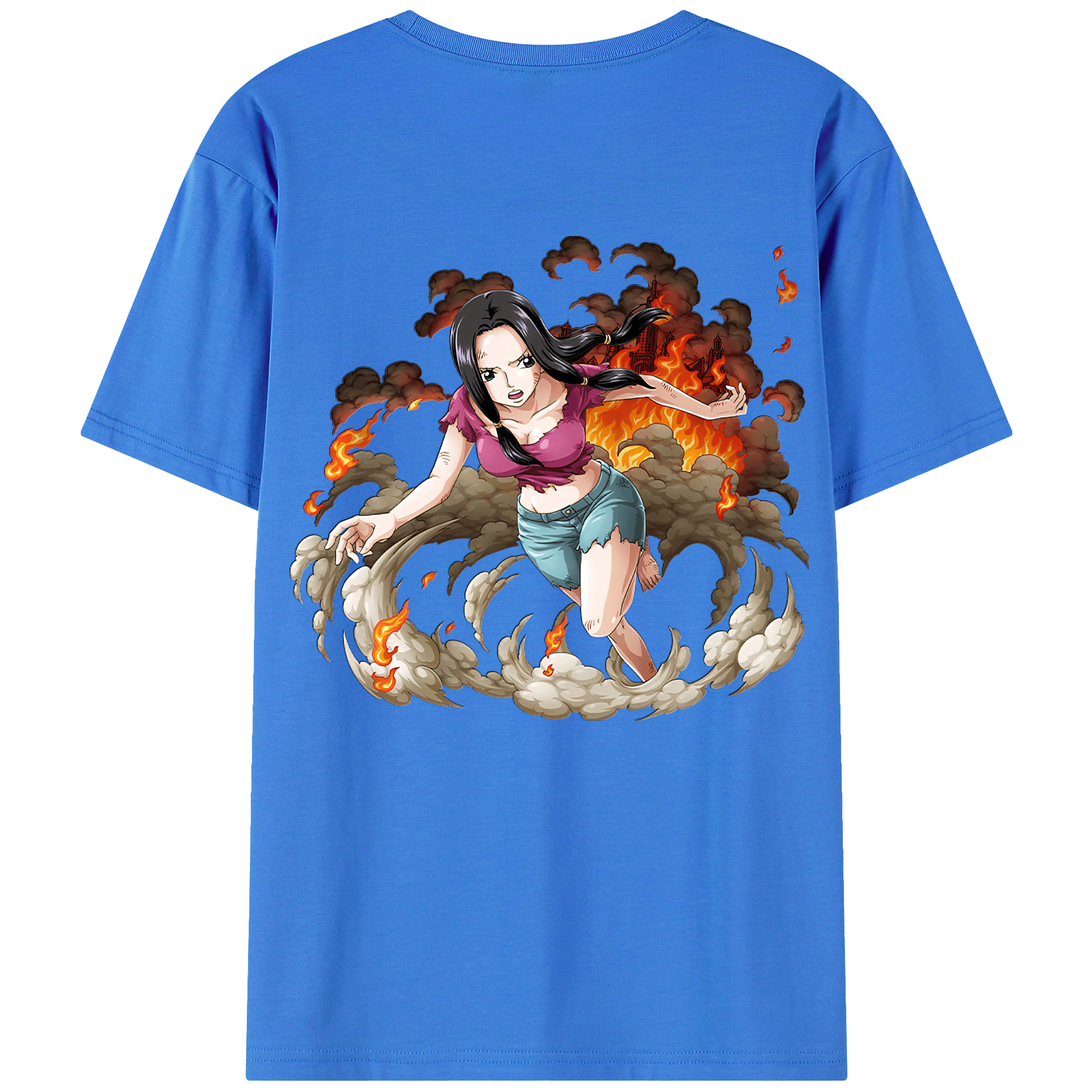 ワンピース ニコ・ロビン ONE PIECE Nico Robin 綿100％ メンズ半袖Tシャツ（バックプリント） 通気性
