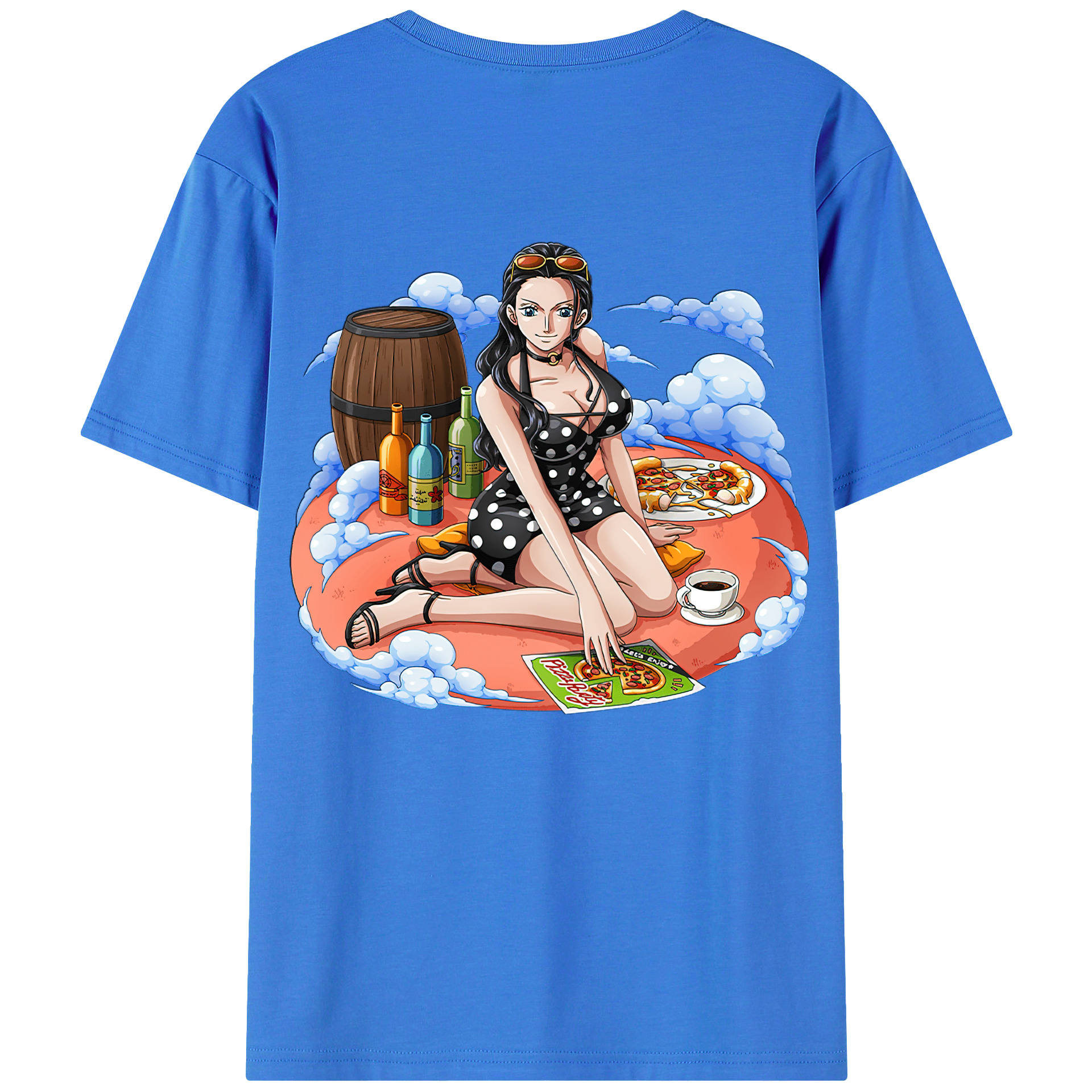 ワンピース ニコ・ロビン ONE PIECE Nico Robin 綿100％ メンズ半袖Tシャツ（バックプリント） 通気性