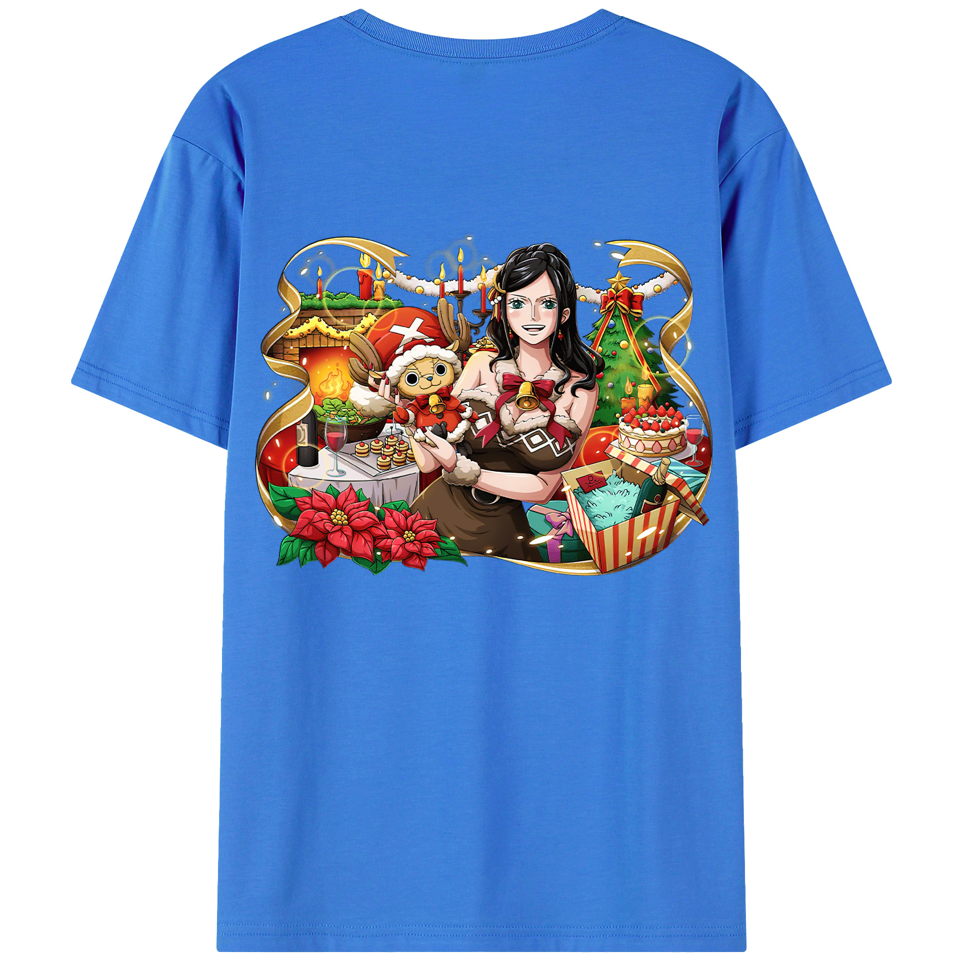 ワンピース ニコ・ロビン ONE PIECE Nico Robin 綿100％ メンズ半袖Tシャツ（バックプリント） 通気性
