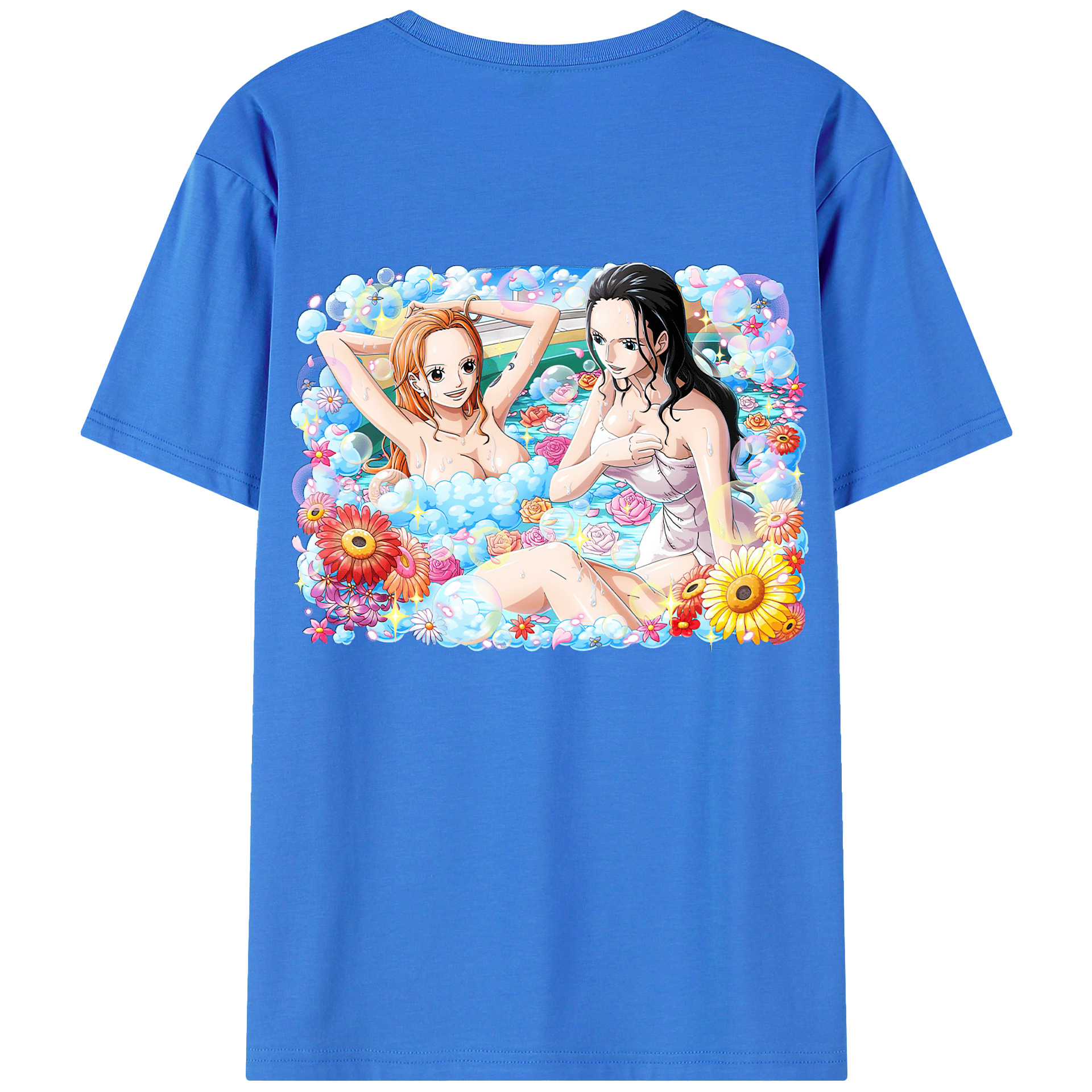 ワンピース ニコ・ロビン ONE PIECE Nico Robin 綿100％ メンズ半袖Tシャツ（バックプリント） 通気性