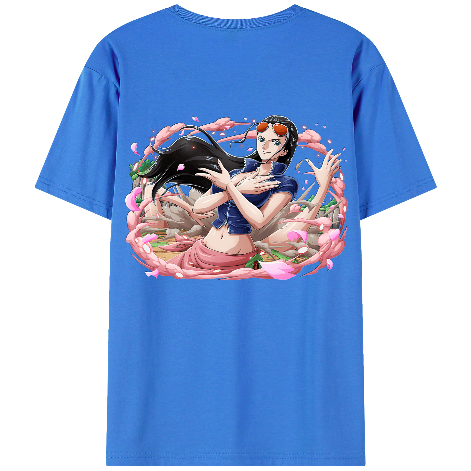 ワンピース ニコ・ロビン ONE PIECE Nico Robin 綿100％ メンズ半袖Tシャツ（バックプリント） 通気性