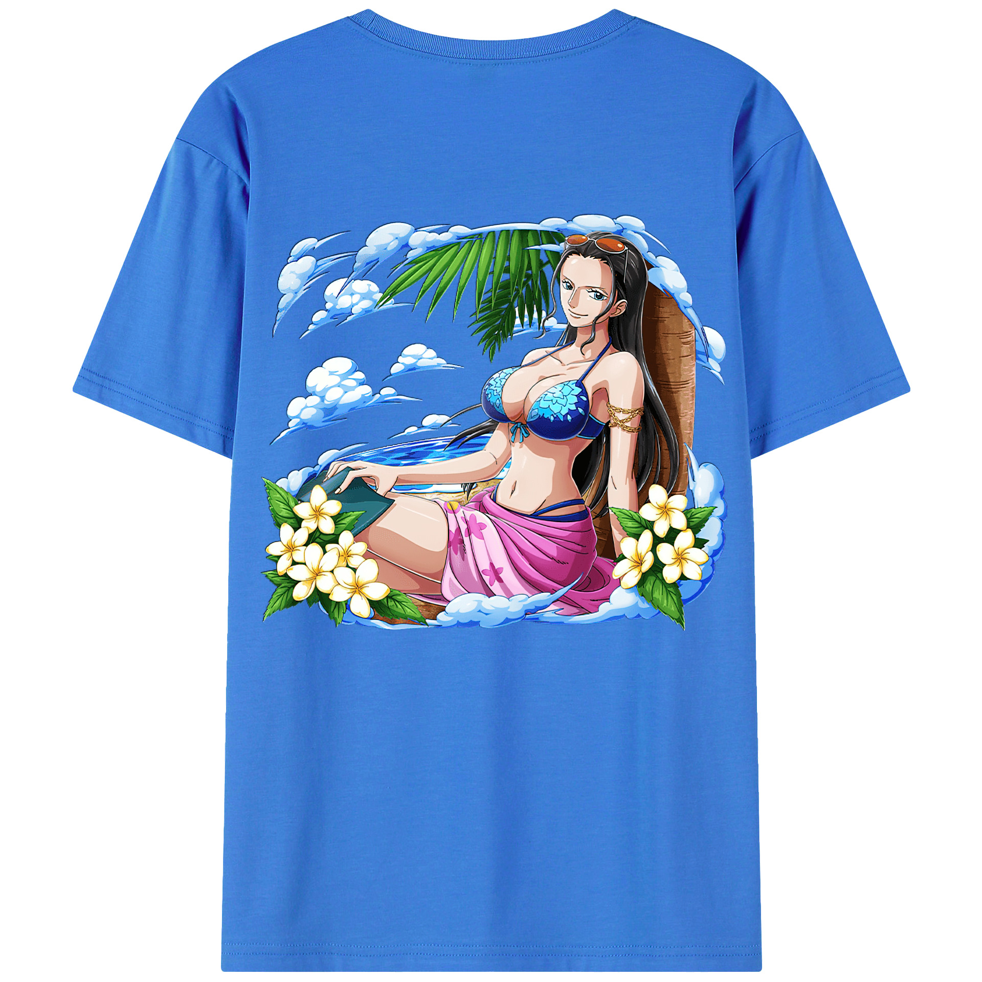 ワンピース ニコ・ロビン ONE PIECE Nico Robin 綿100％ メンズ半袖Tシャツ（バックプリント） 通気性