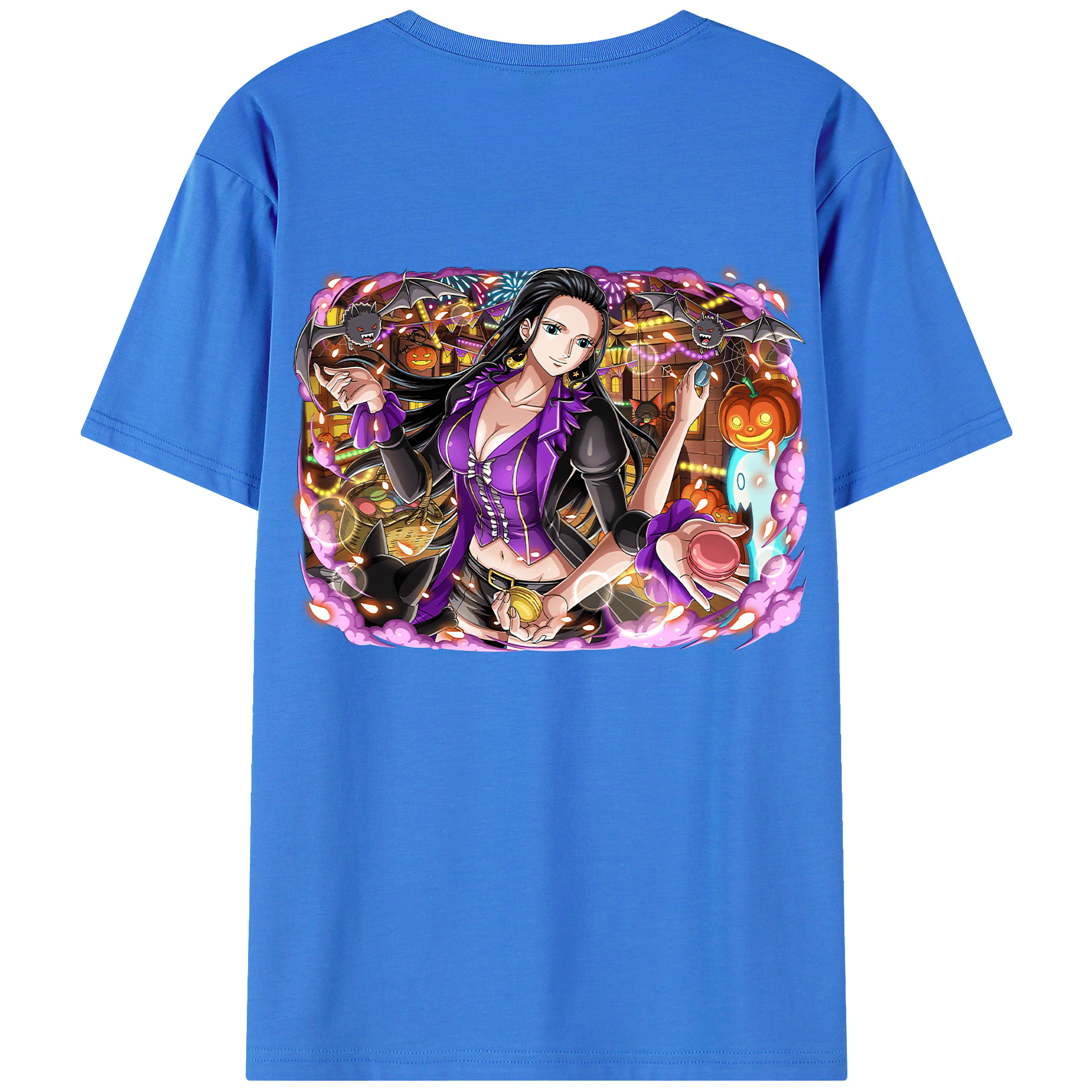 ワンピース ニコ・ロビン ONE PIECE Nico Robin 綿100％ メンズ半袖Tシャツ（バックプリント） 通気性