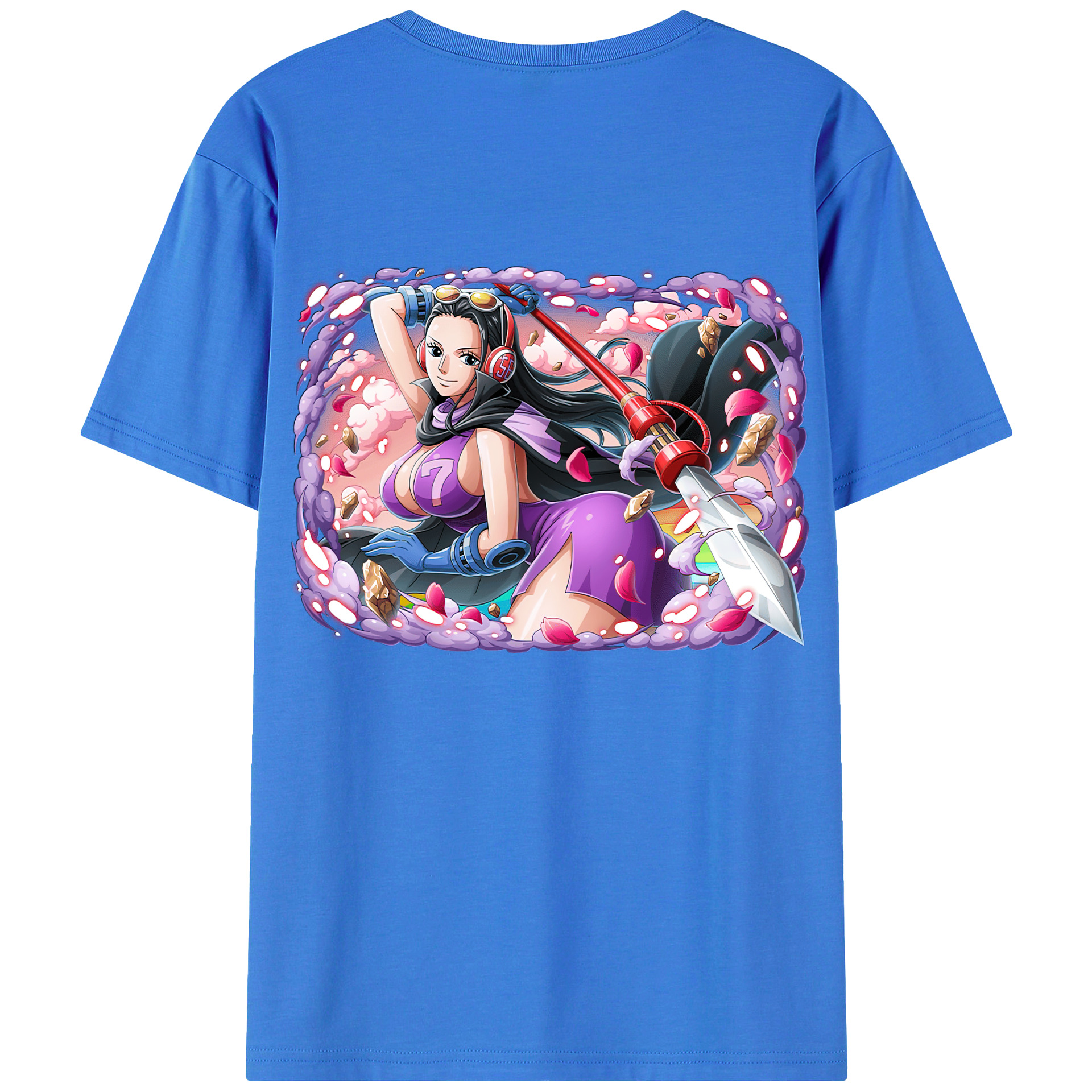ワンピース ニコ・ロビン ONE PIECE Nico Robin 綿100％ メンズ半袖Tシャツ（バックプリント） 通気性