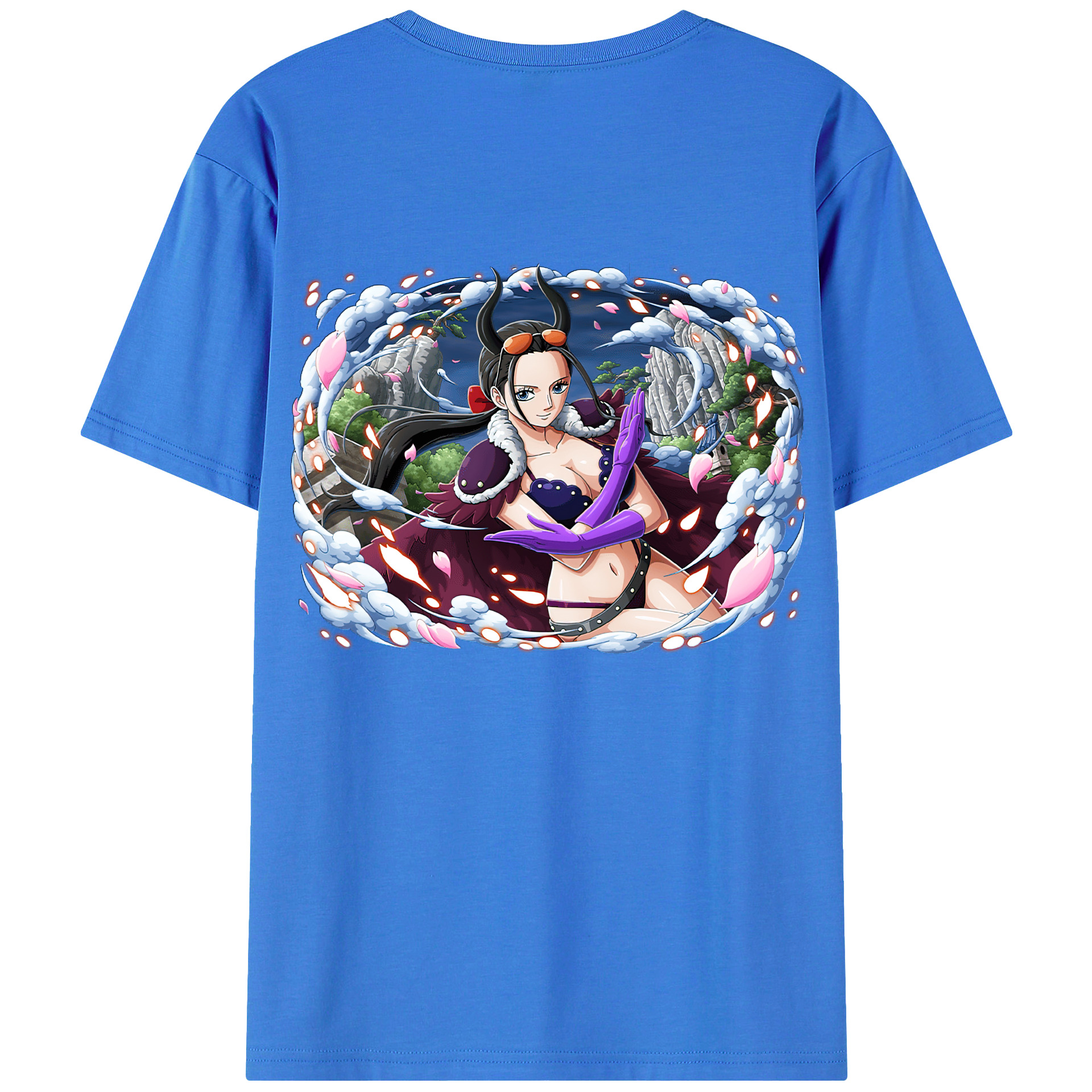 ワンピース ニコ・ロビン ONE PIECE Nico Robin 綿100％ メンズ半袖Tシャツ（バックプリント） 通気性