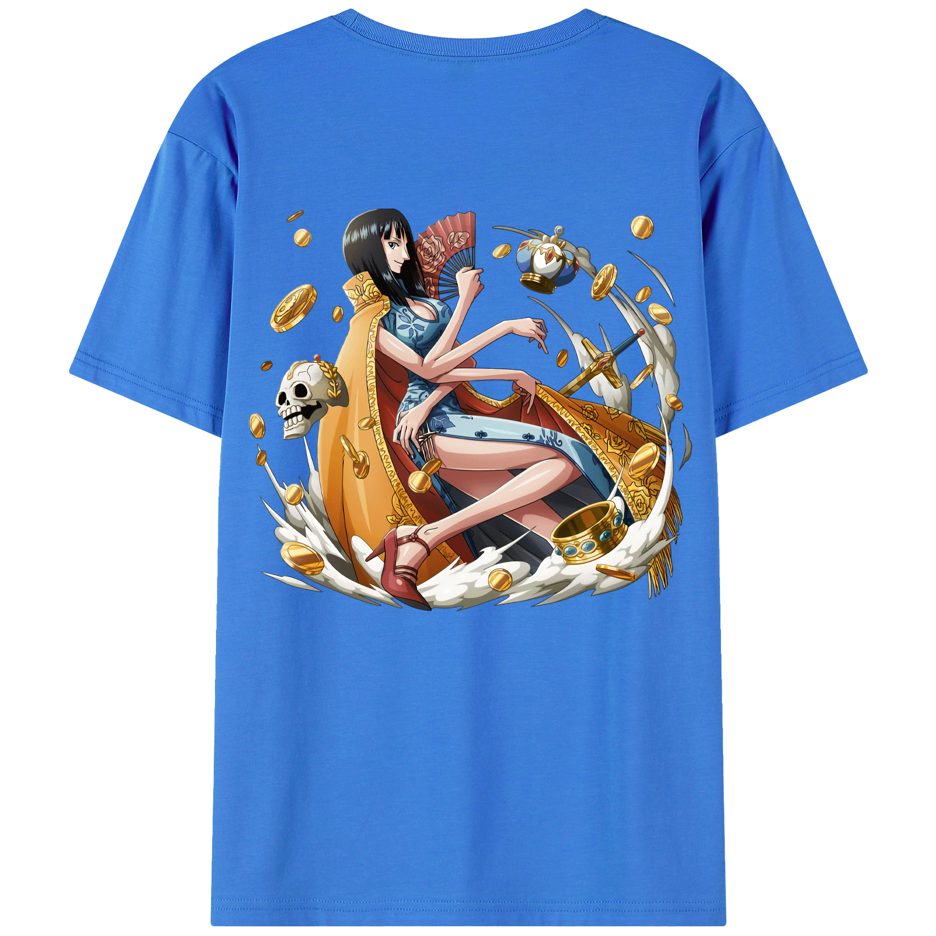 ワンピース ニコ・ロビン ONE PIECE Nico Robin 綿100％ メンズ半袖Tシャツ（バックプリント） 通気性