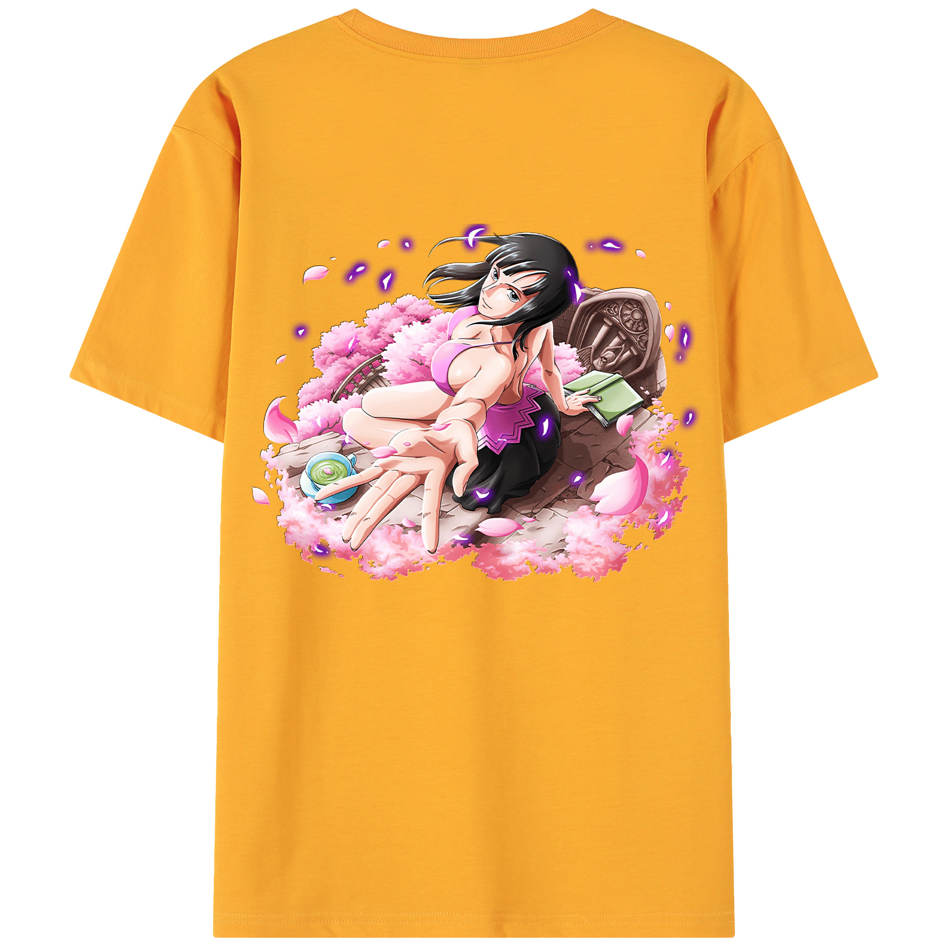 ワンピース ニコ・ロビン ONE PIECE Nico Robin 綿100％ メンズ半袖Tシャツ（バックプリント） 通気性