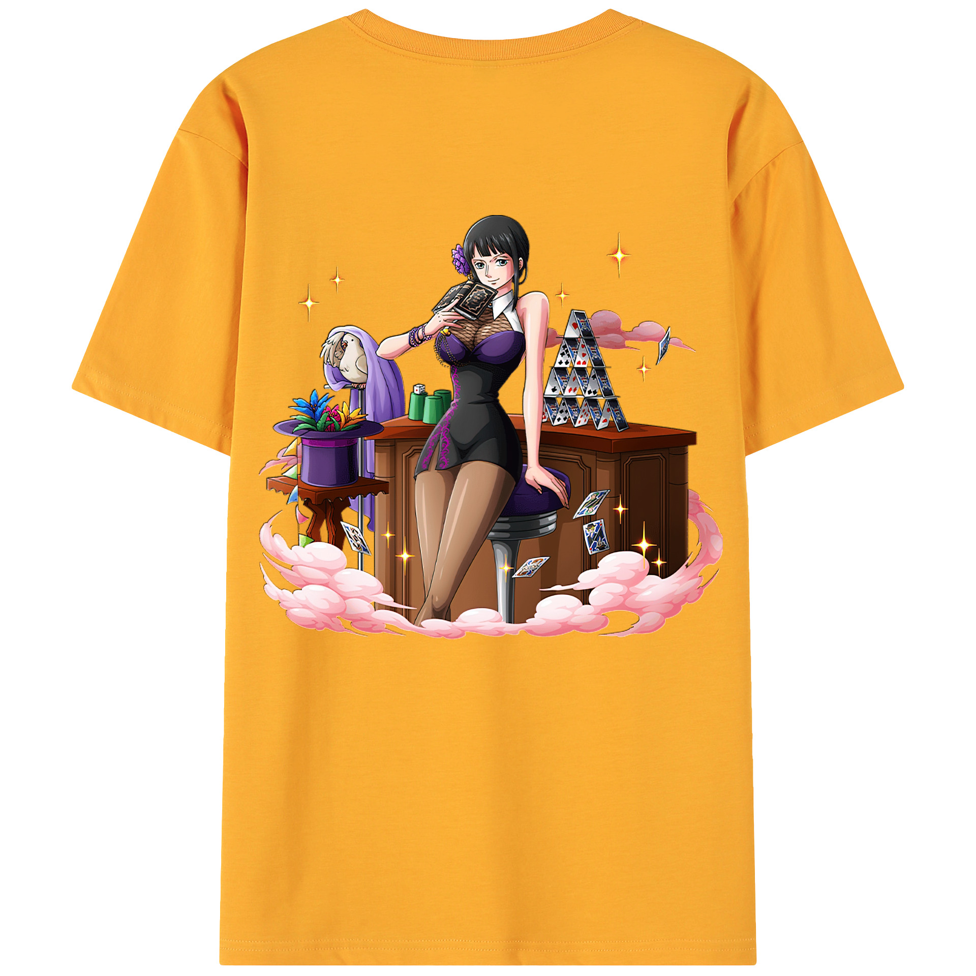 ワンピース ニコ・ロビン ONE PIECE Nico Robin 綿100％ メンズ半袖Tシャツ（バックプリント） 通気性