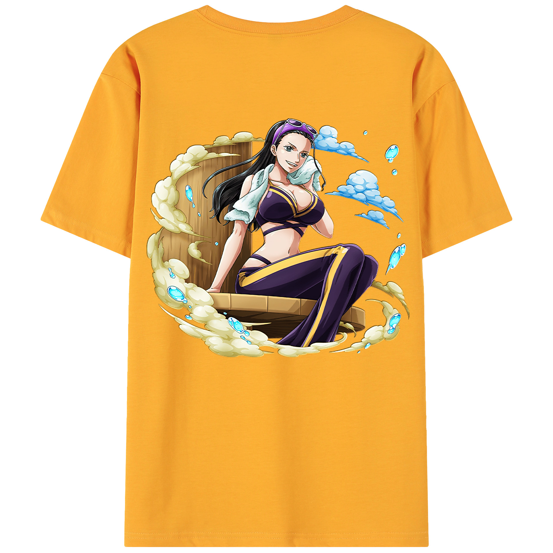 ワンピース ニコ・ロビン ONE PIECE Nico Robin 綿100％ メンズ半袖Tシャツ（バックプリント） 通気性