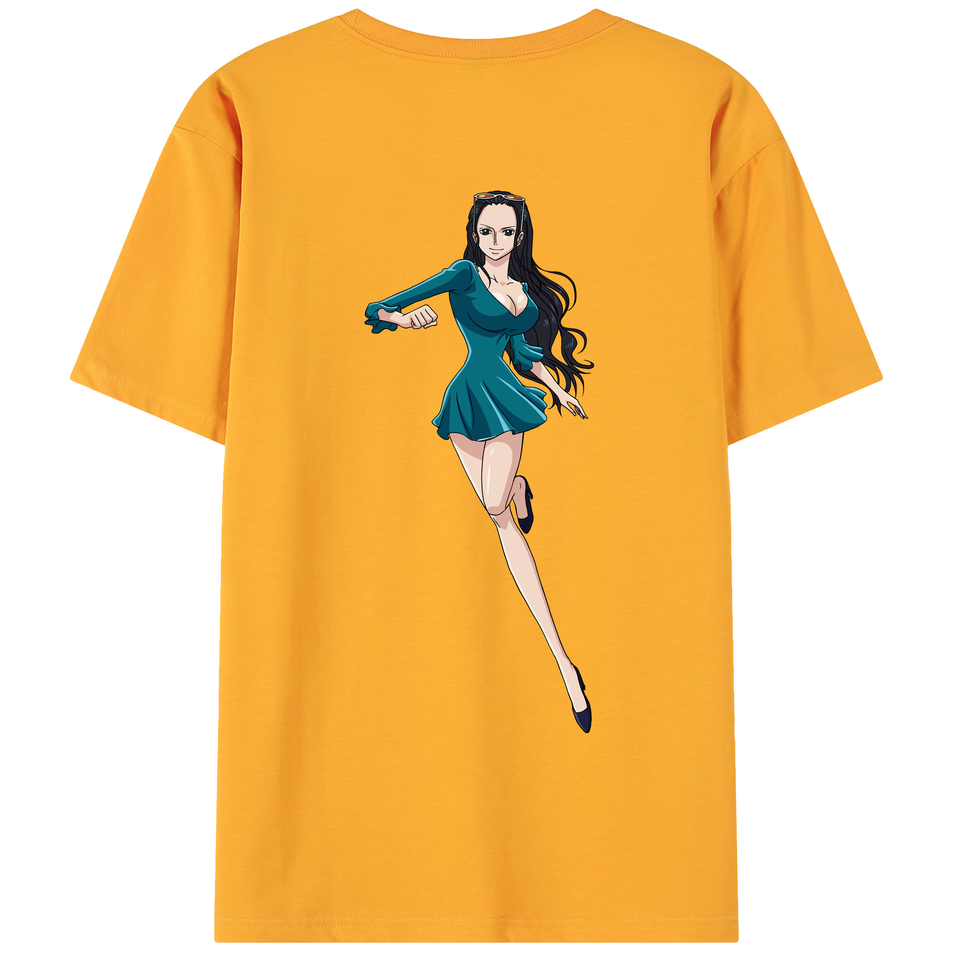 ワンピース ニコ・ロビン ONE PIECE Nico Robin 綿100％ メンズ半袖Tシャツ（バックプリント） 通気性