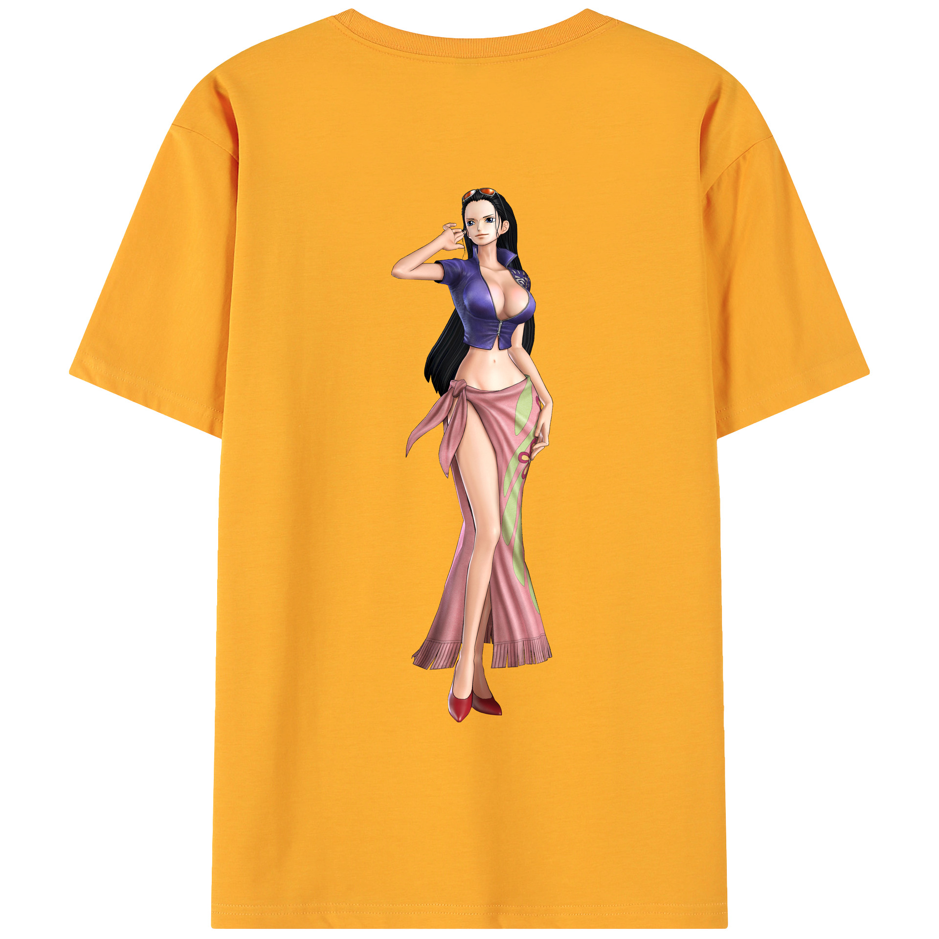ワンピース ニコ・ロビン ONE PIECE Nico Robin 綿100％ メンズ半袖Tシャツ（バックプリント） 通気性