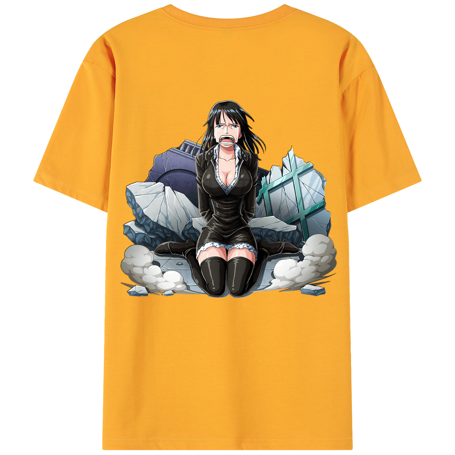 ワンピース ニコ・ロビン ONE PIECE Nico Robin 綿100％ メンズ半袖Tシャツ（バックプリント） 通気性